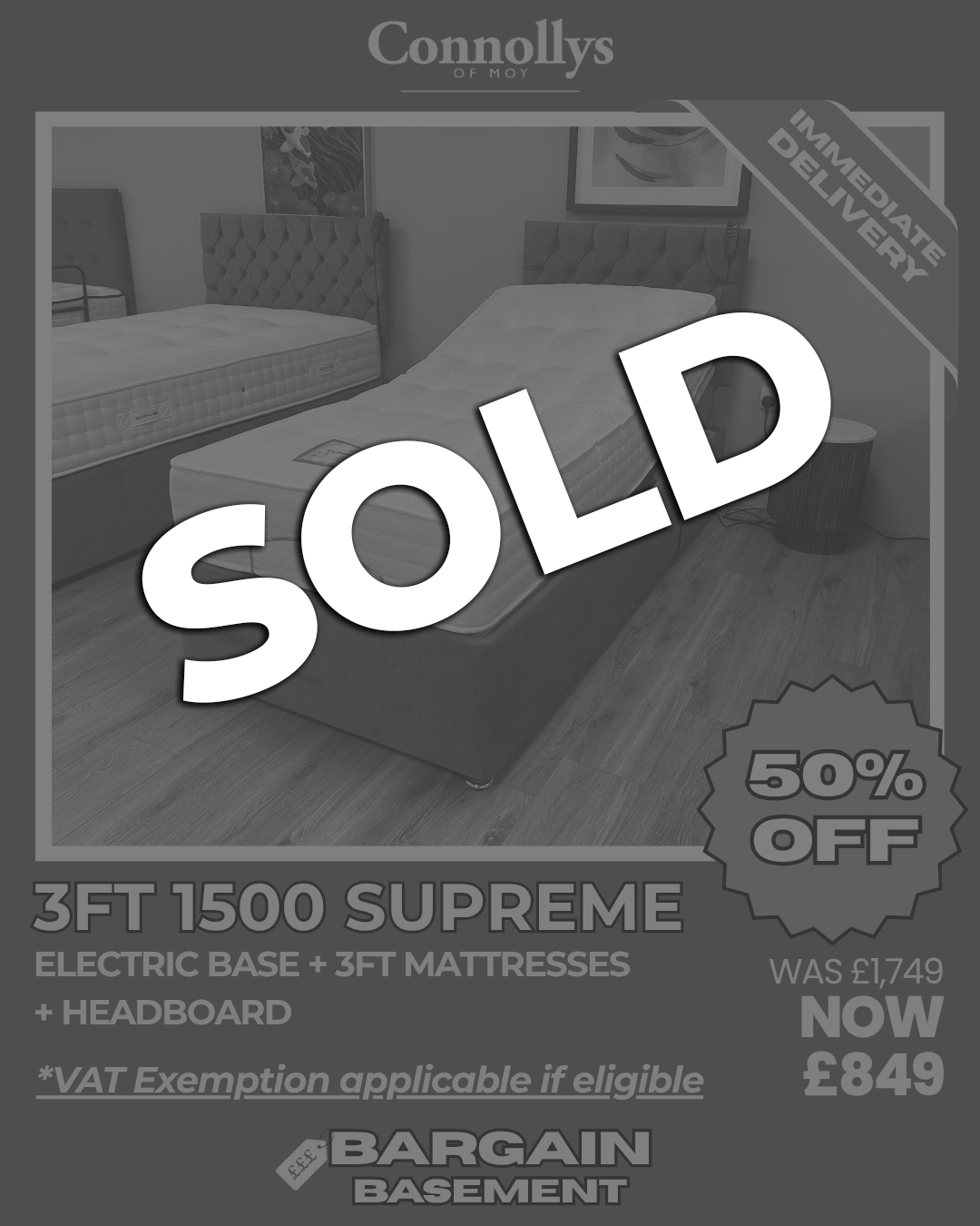 3ft 1500 Supreme Electric Bed Set