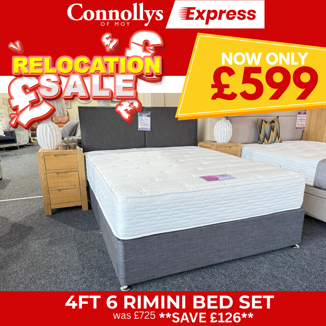 4ft 6 Rimini Mattress, Base + Headboard