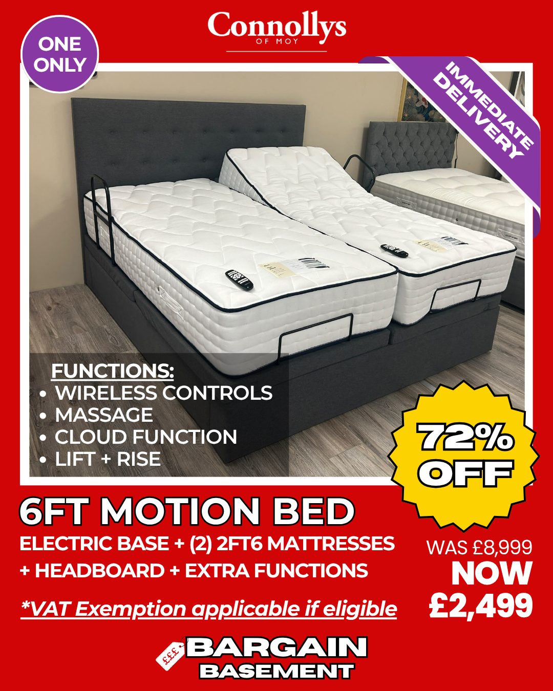 6ft Motion Bed Set