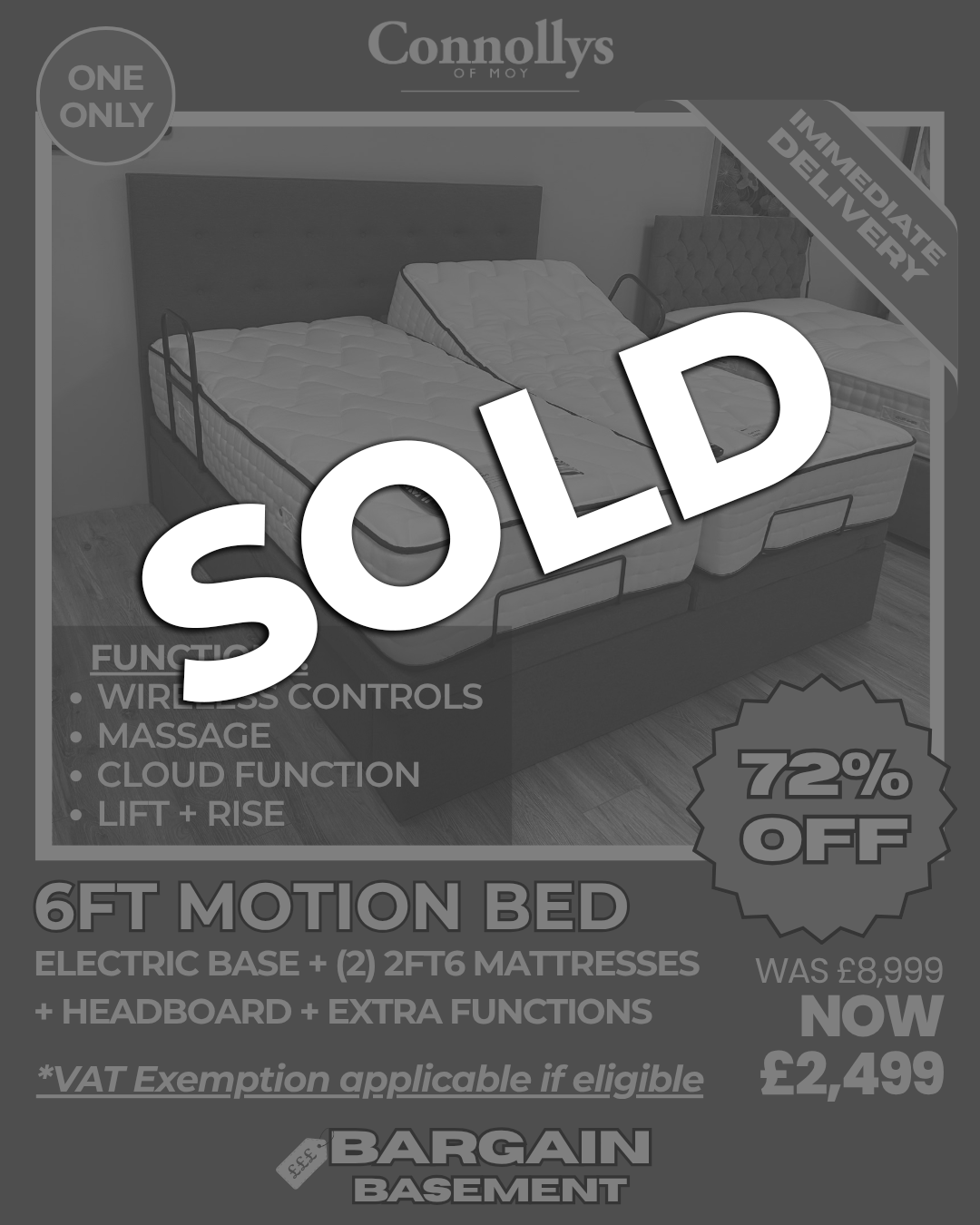 6ft Motion Bed Set - Connollys Of Moy