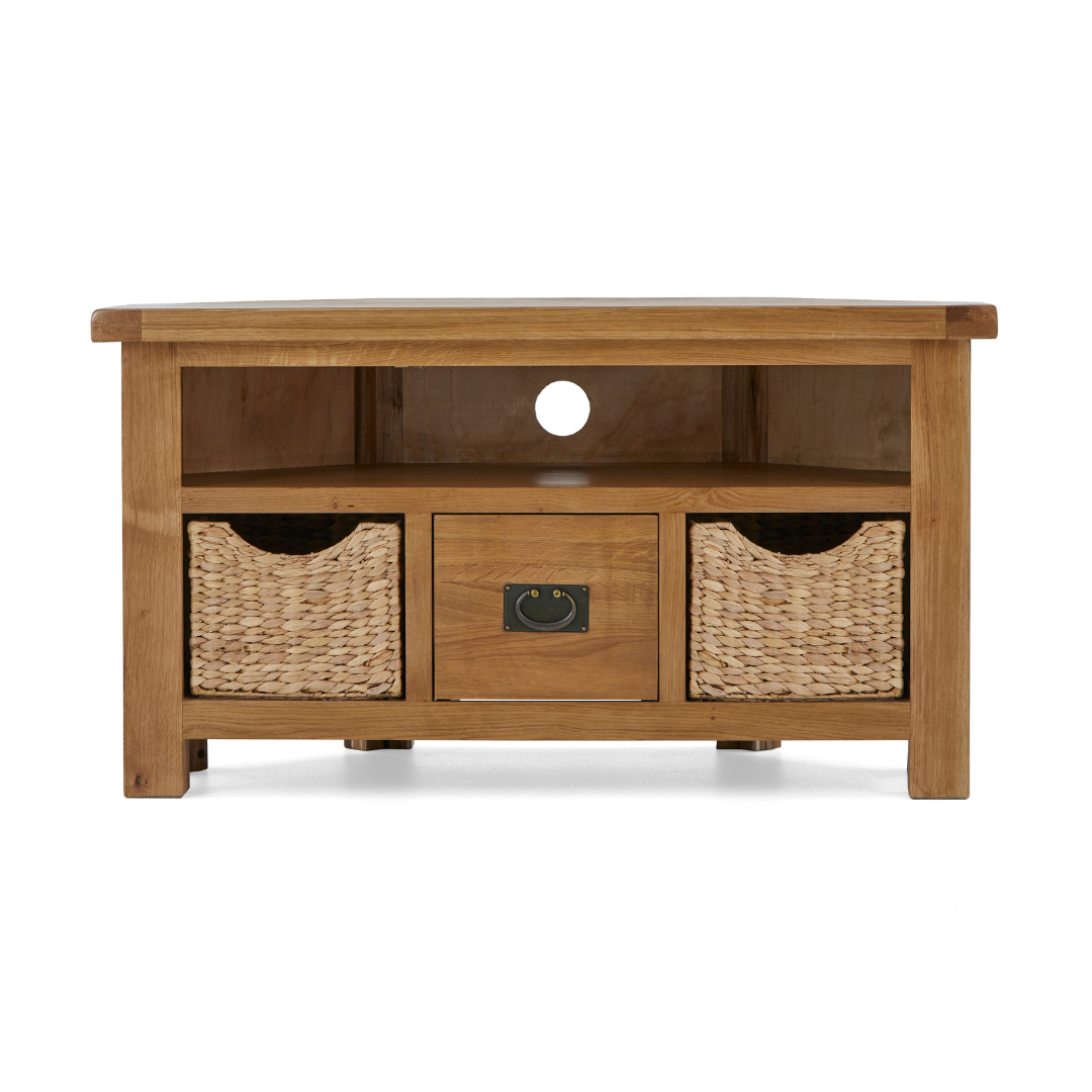 Salisbury Corner TV Unit with Baskets