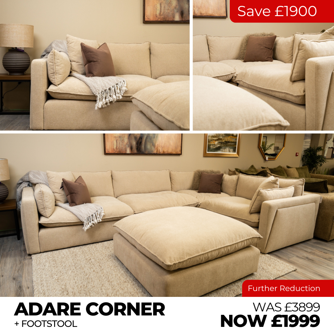 ADARE CORNER SOFA + FOOTSTOOL