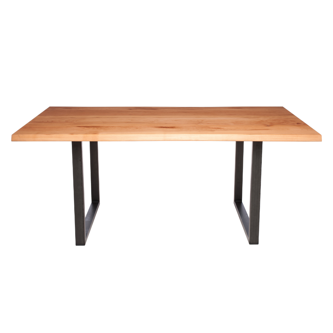 Fargo Beech Dining Table (B) - Industrial Steel (Lacquered)