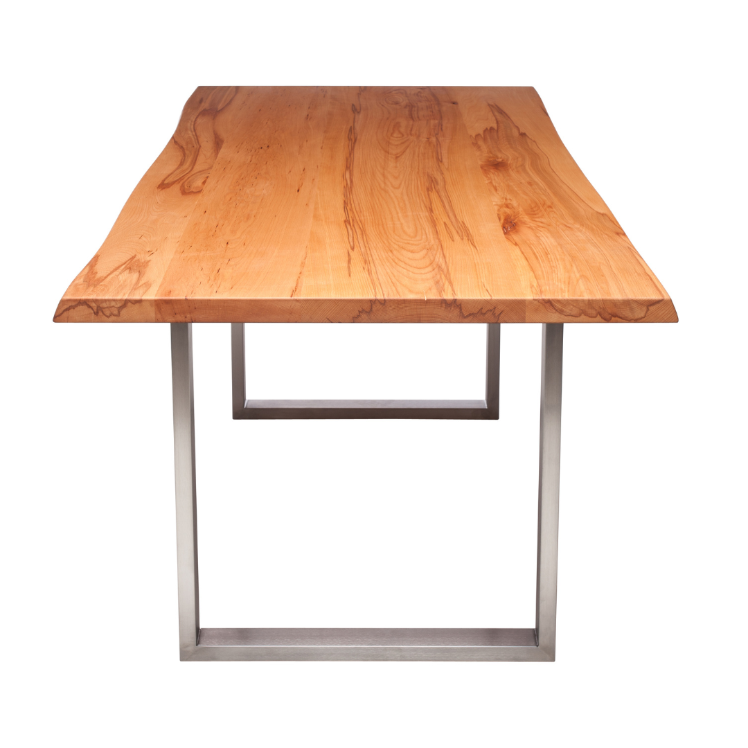 Fargo Beech Dining Table (B) - Stainless Steel