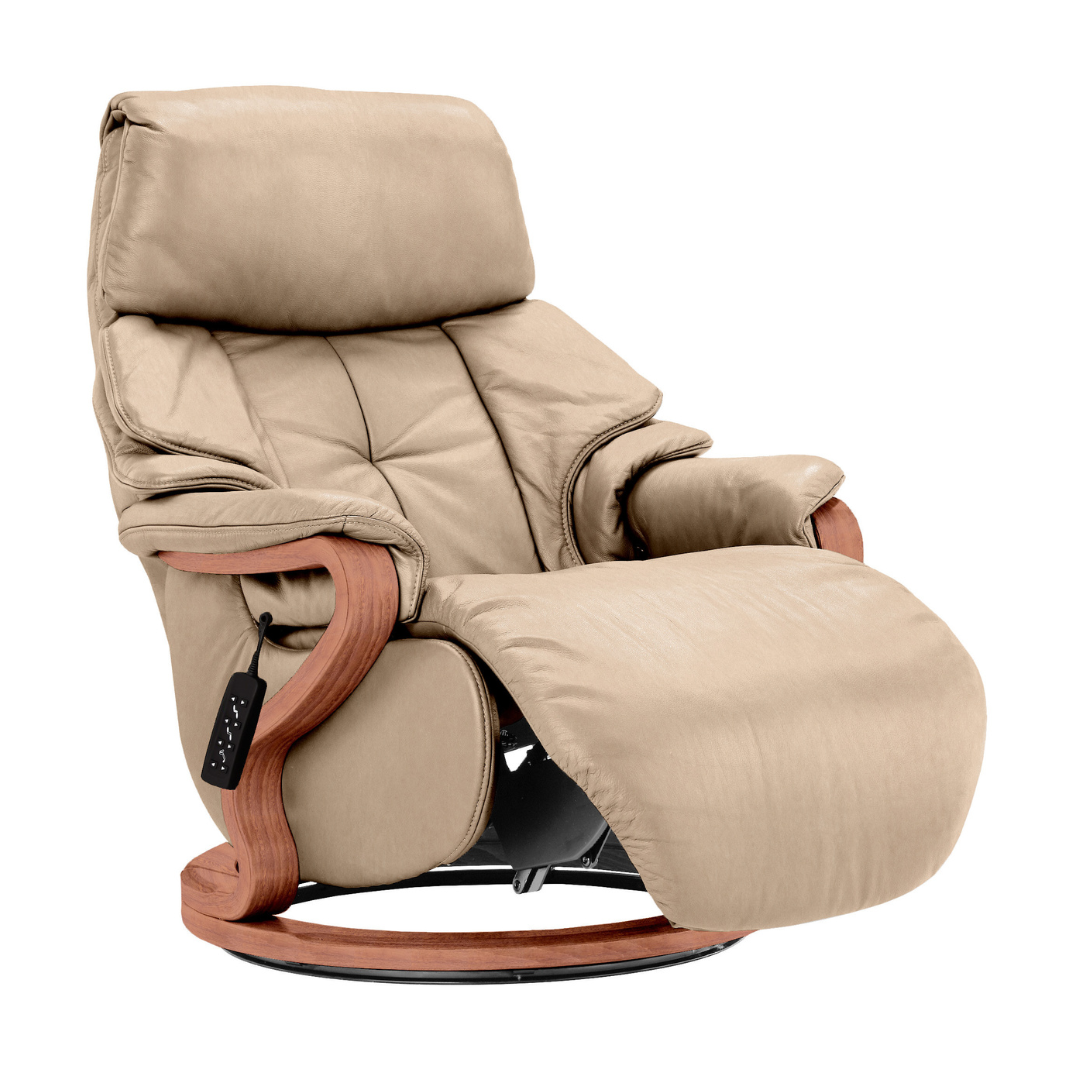 Chester Swivel Electric Recliner - Beech Cherry Wood Medium Finish