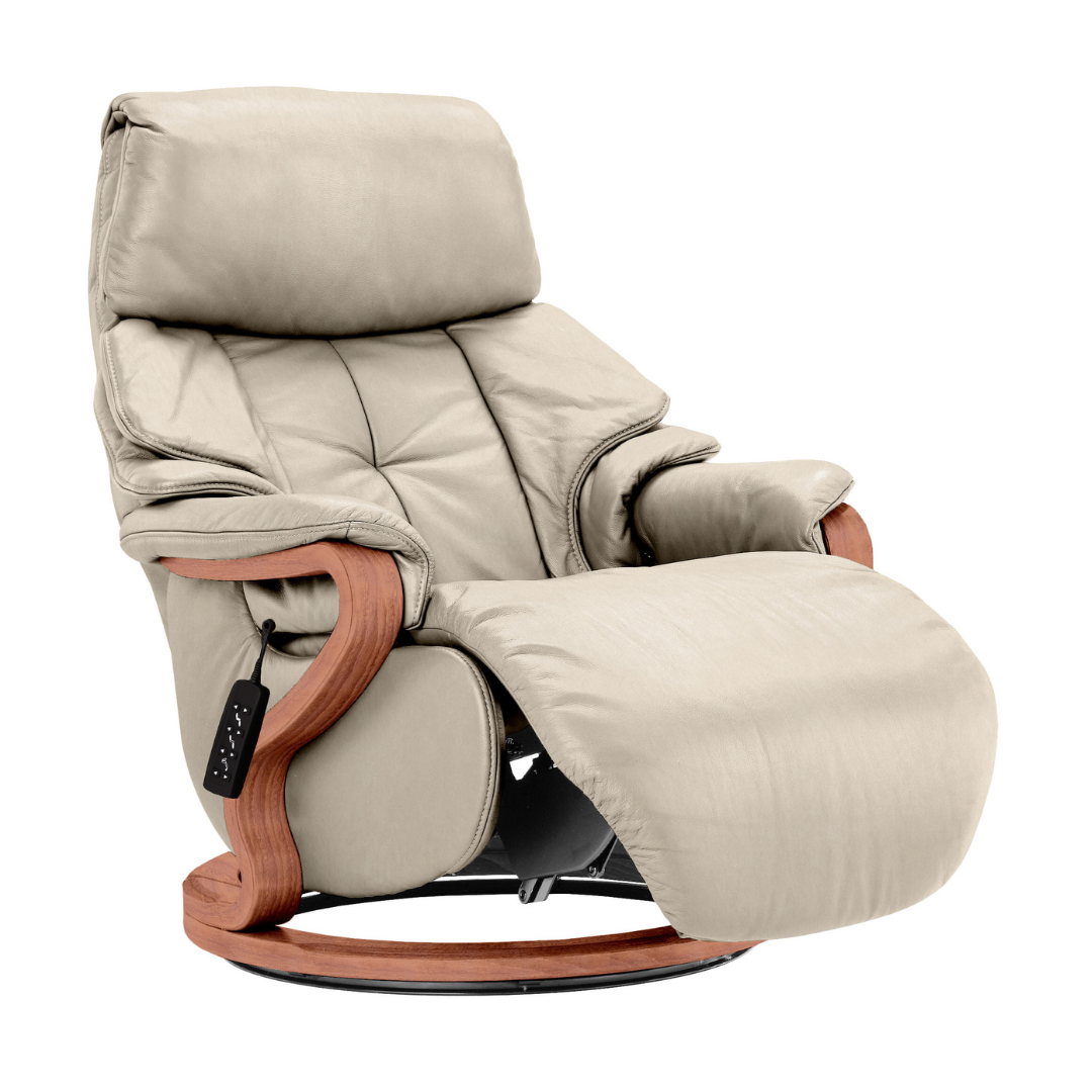 Chester Swivel Electric Recliner - Beech Cherry Wood Medium Finish