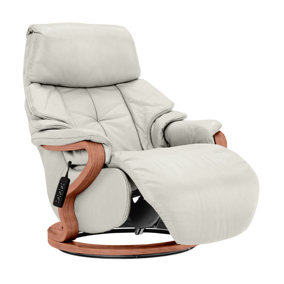 Chester Swivel Electric Recliner - Beech Cherry Wood Medium Finish
