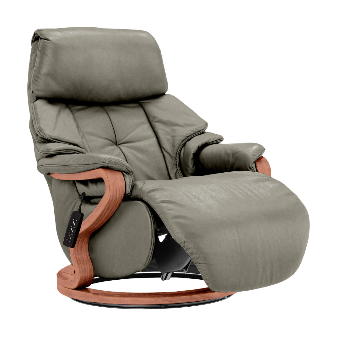 Chester Swivel Electric Recliner - Beech Cherry Wood Medium Finish