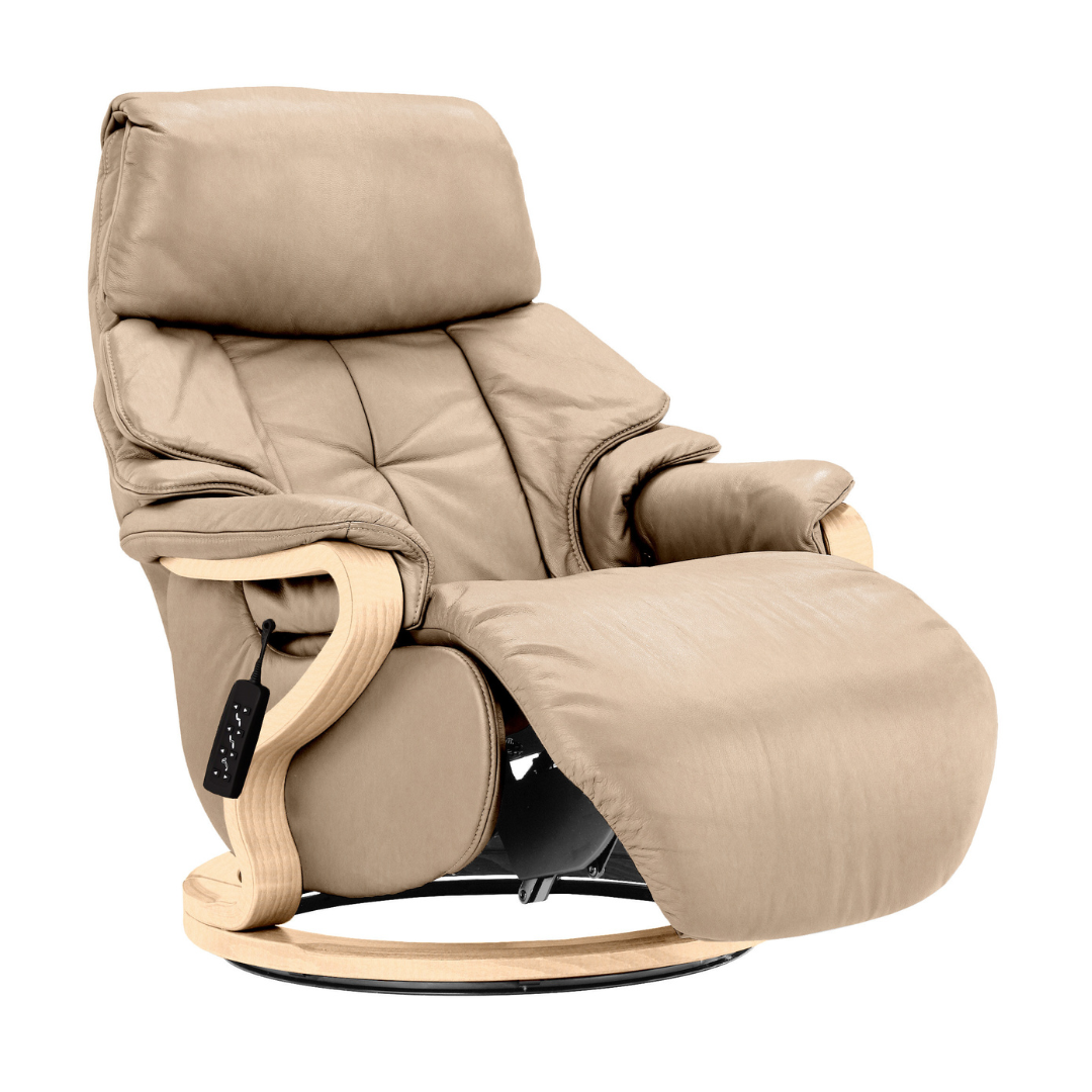 Chester Swivel Electric Recliner - Beech Natural Finish - Connollys Of Moy