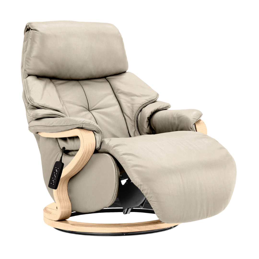 Chester Swivel Electric Recliner - Beech Natural Finish