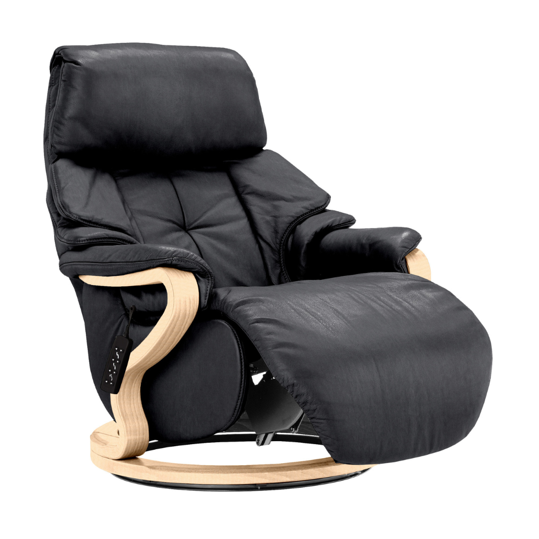 Chester Swivel Electric Recliner - Beech Natural Finish