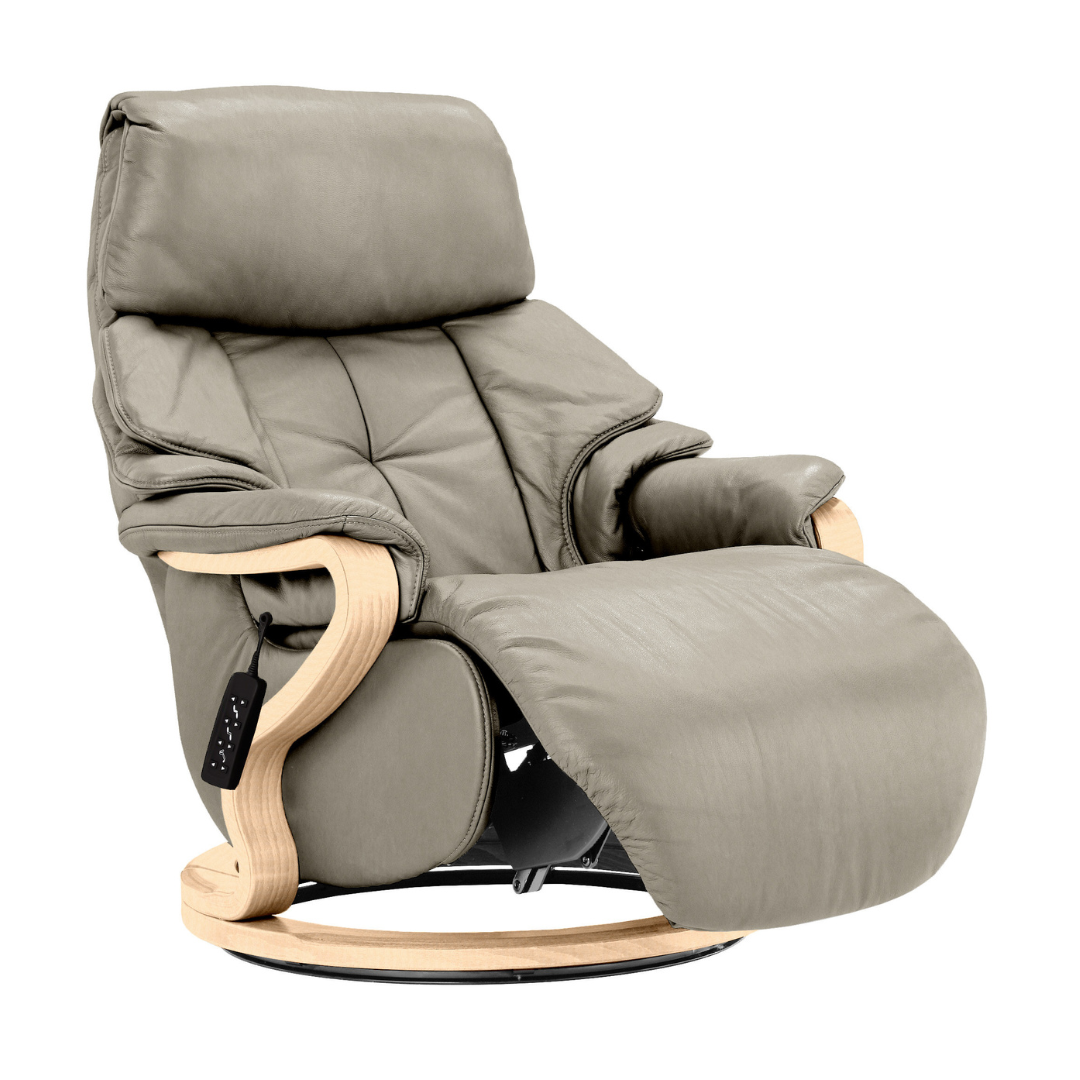 Chester Swivel Electric Recliner - Beech Natural Finish