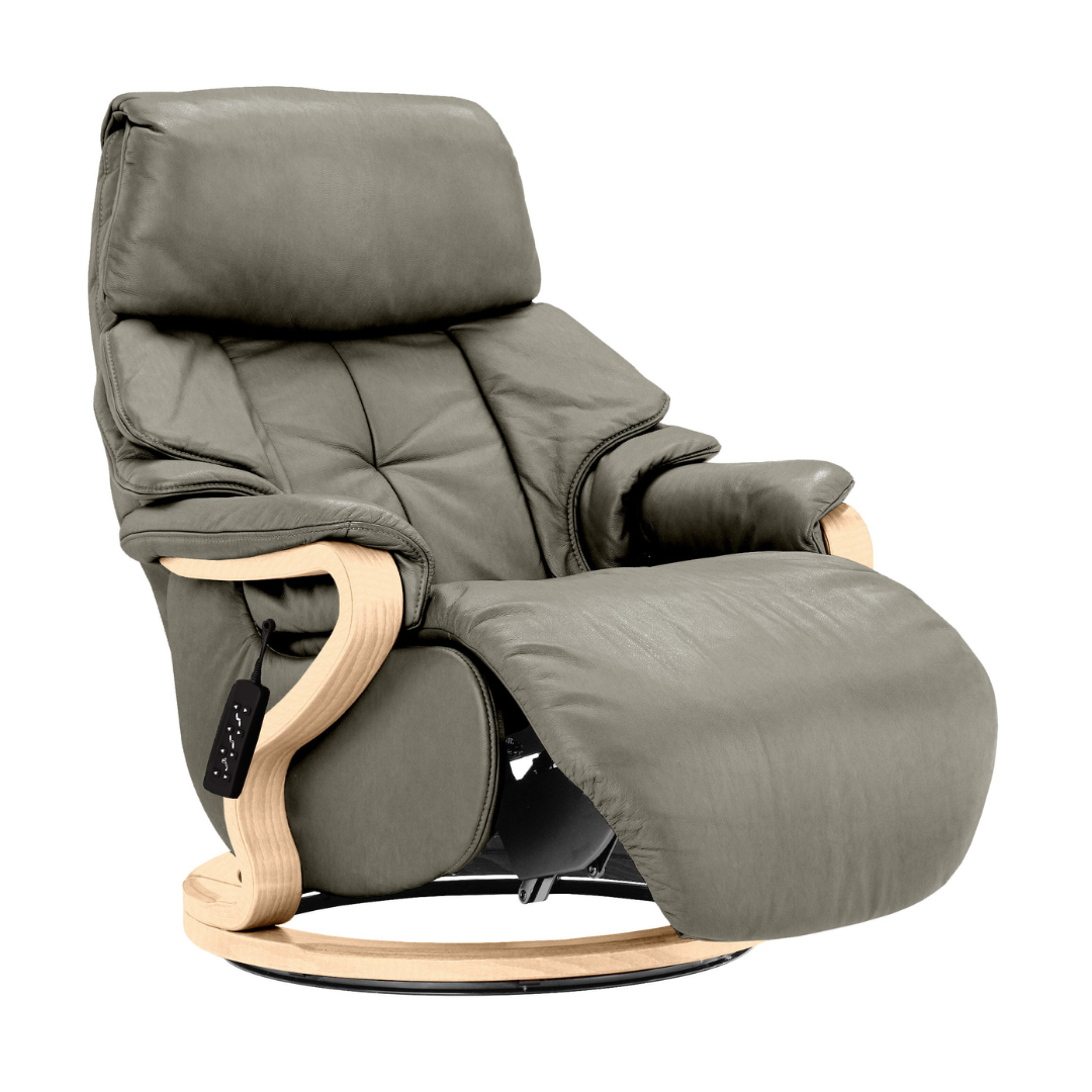 Chester Swivel Electric Recliner - Beech Natural Finish