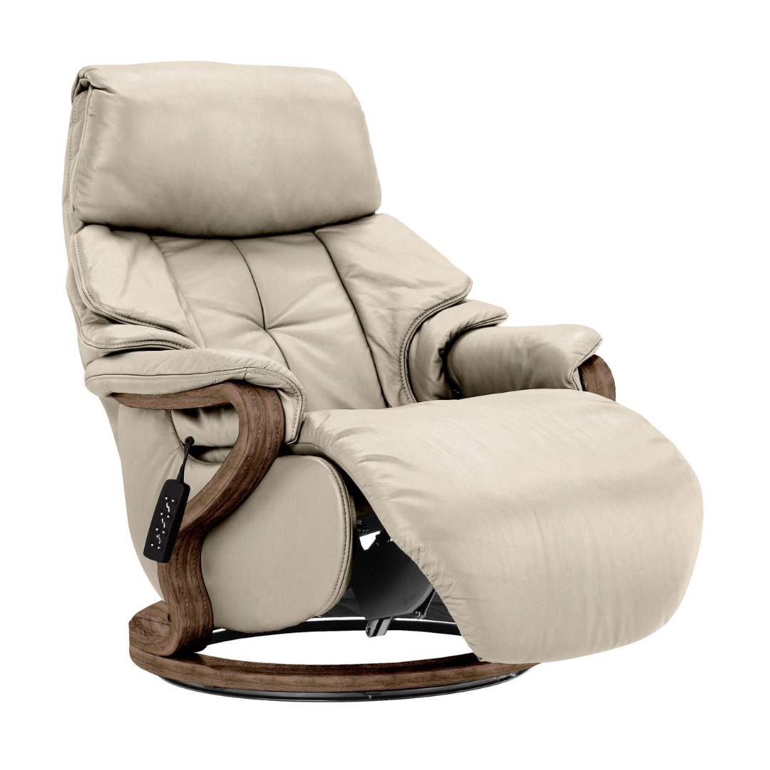 Chester Swivel Electric Recliner - Beech Walnut Finish