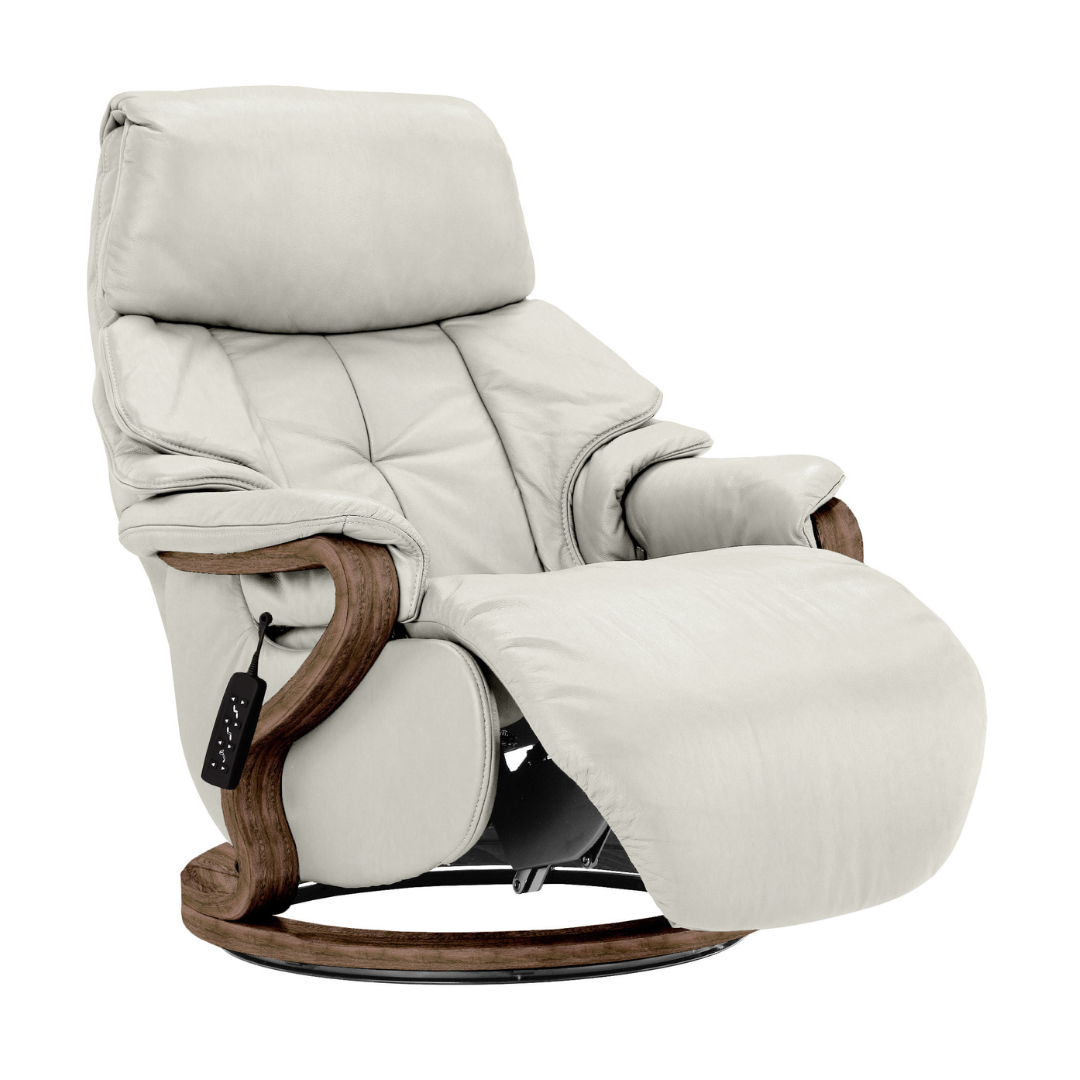 Chester Swivel Electric Recliner - Beech Walnut Finish