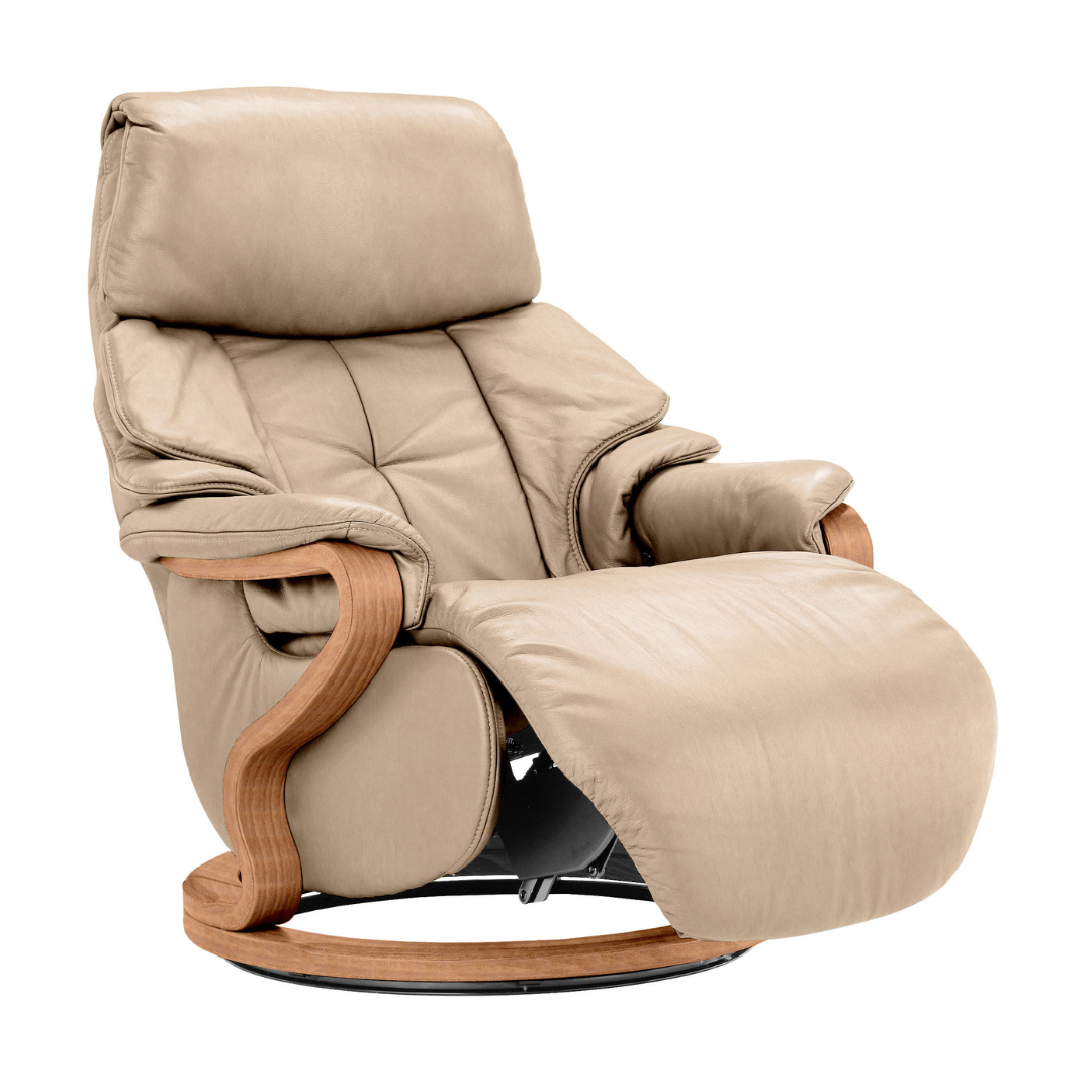 Chester Swivel Manual Recliner - Beech Cherry Wood Medium Finish