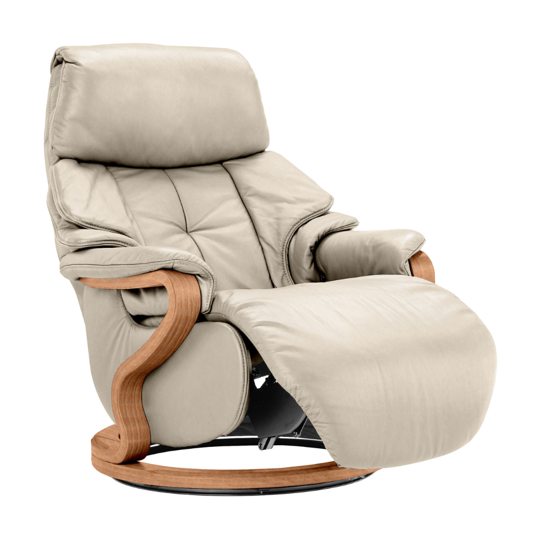 Chester Swivel Manual Recliner - Beech Cherry Wood Medium Finish