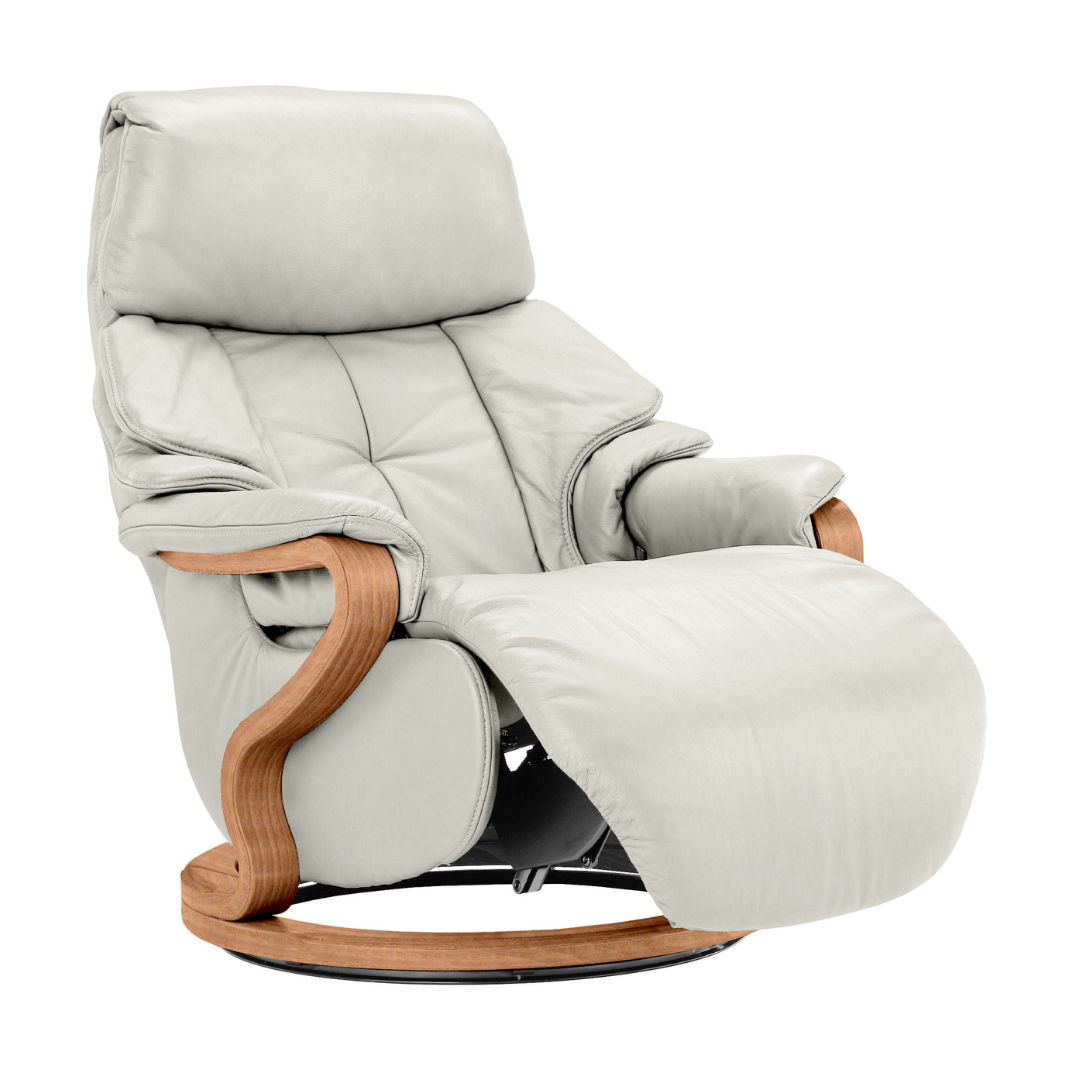 Chester Swivel Manual Recliner - Beech Cherry Wood Medium Finish