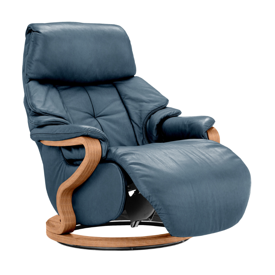 Chester Swivel Manual Recliner - Beech Cherry Wood Medium Finish