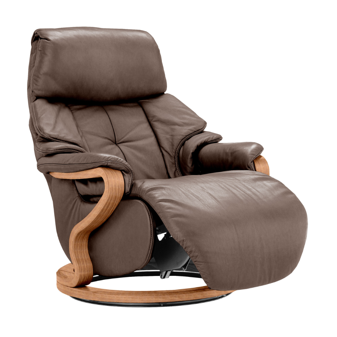 Chester Swivel Manual Recliner - Beech Cherry Wood Medium Finish
