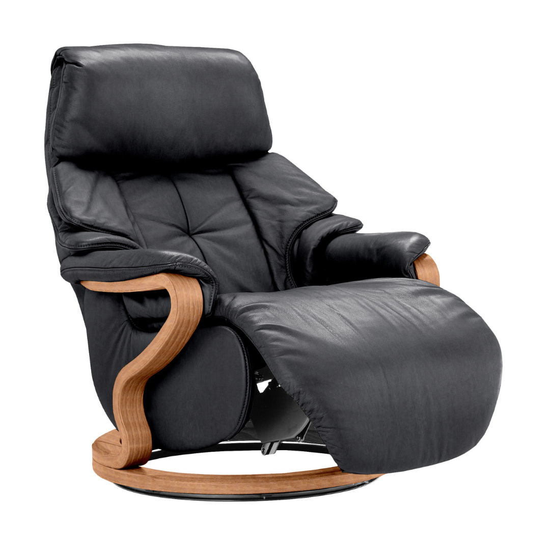 Chester Swivel Manual Recliner - Beech Cherry Wood Medium Finish
