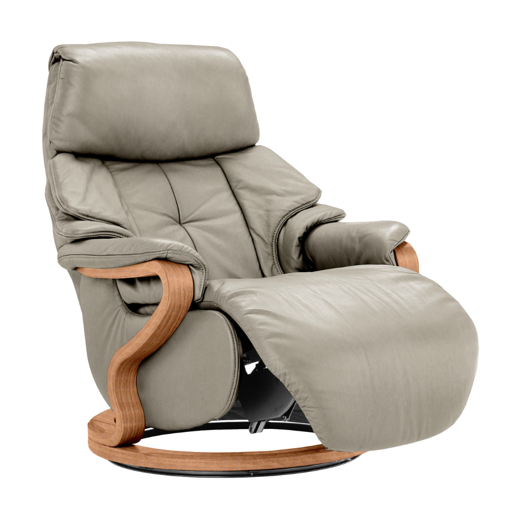 Chester Swivel Manual Recliner - Beech Cherry Wood Medium Finish