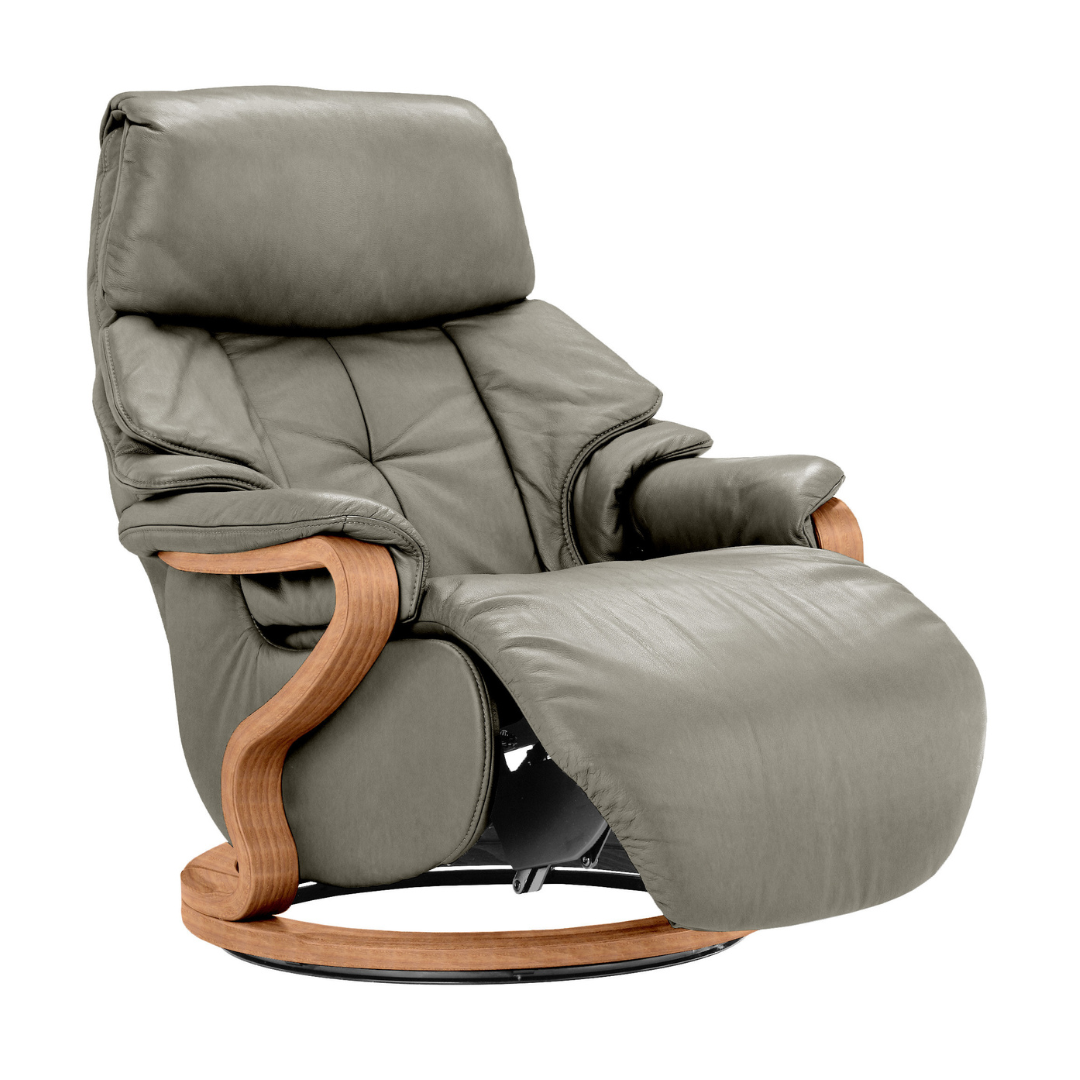 Chester Swivel Manual Recliner - Beech Cherry Wood Medium Finish