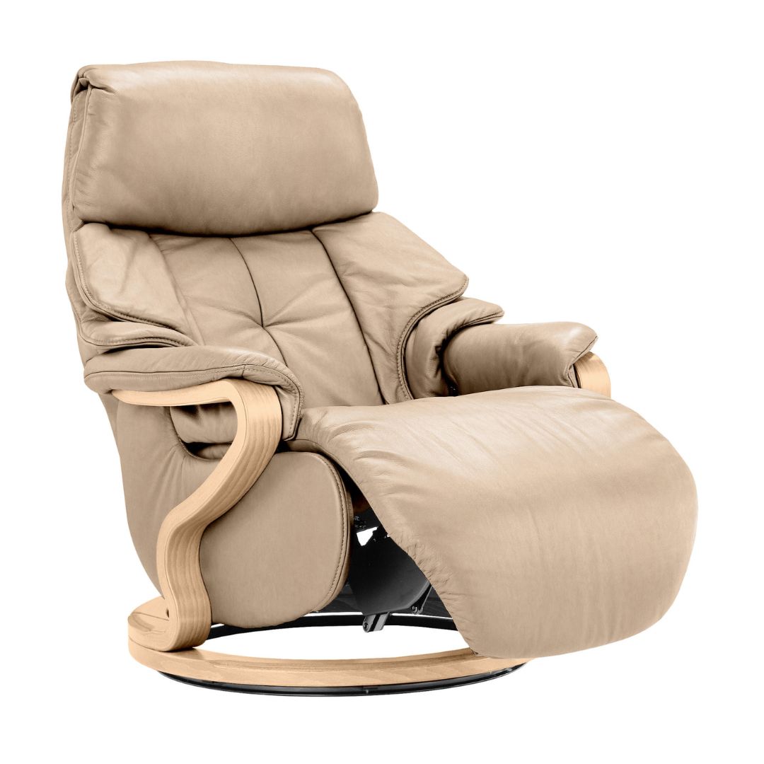 Chester Swivel Manual Recliner - Beech Natural Finish