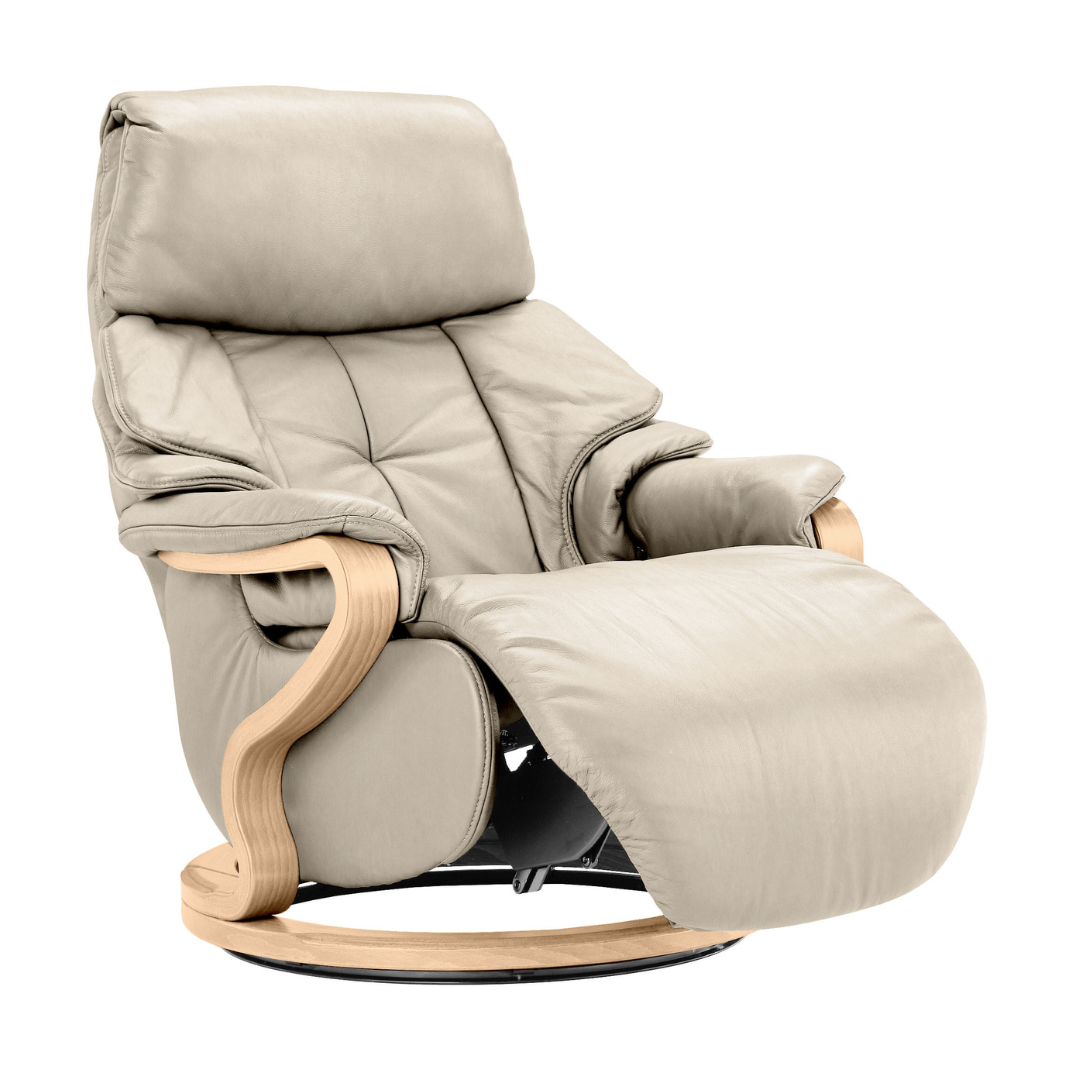 Chester Swivel Manual Recliner - Beech Natural Finish