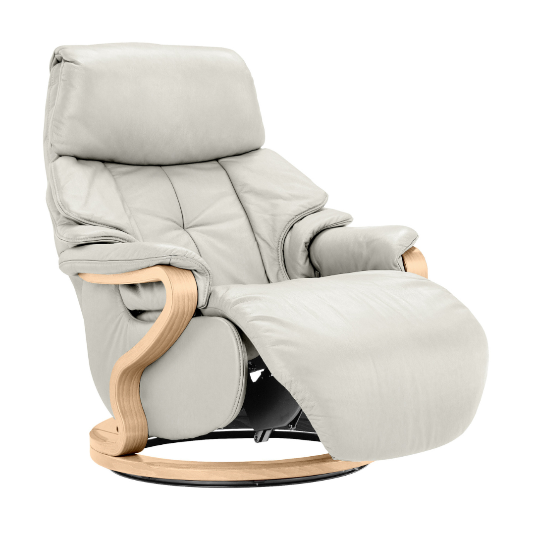Chester Swivel Manual Recliner - Beech Natural Finish