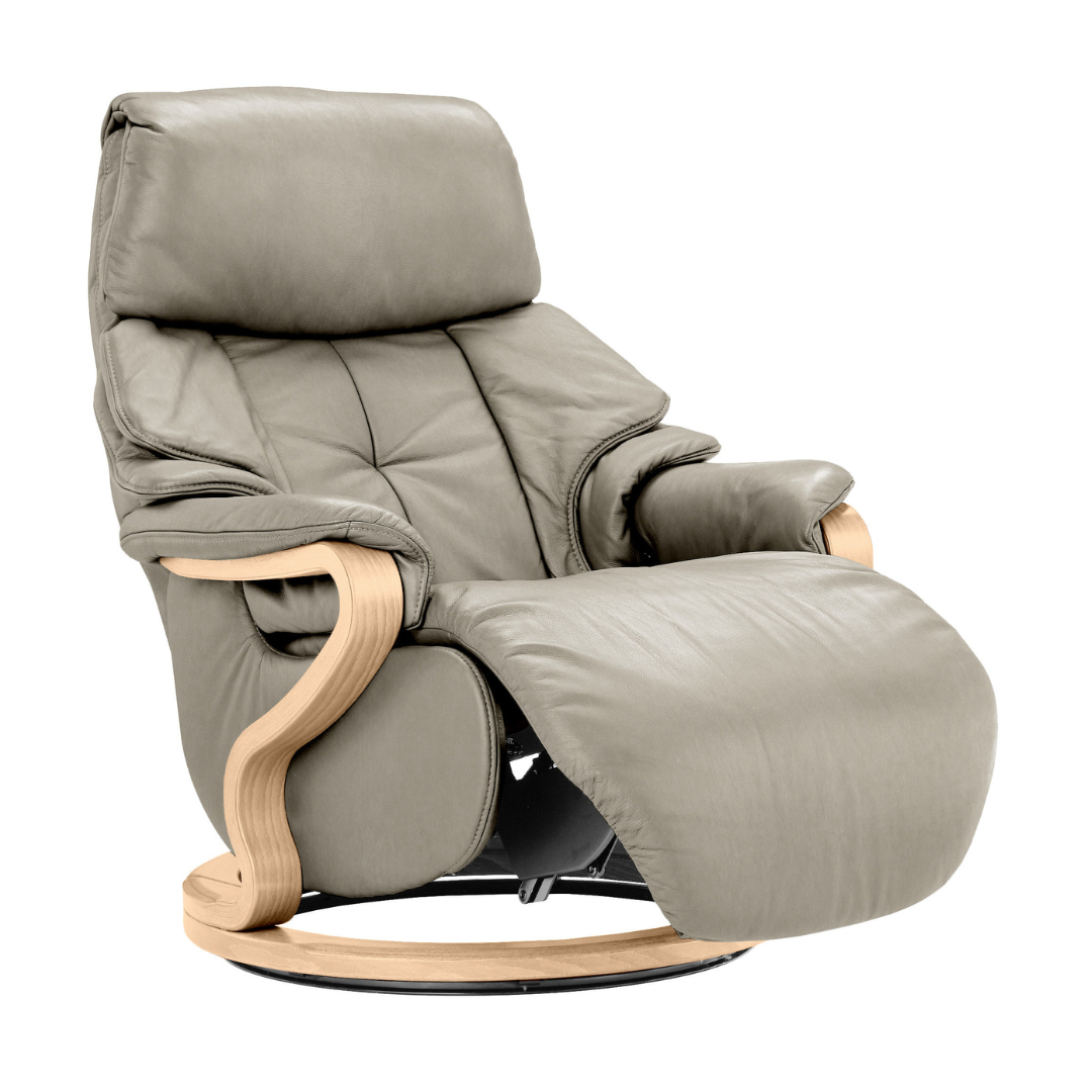 Chester Swivel Manual Recliner - Beech Natural Finish