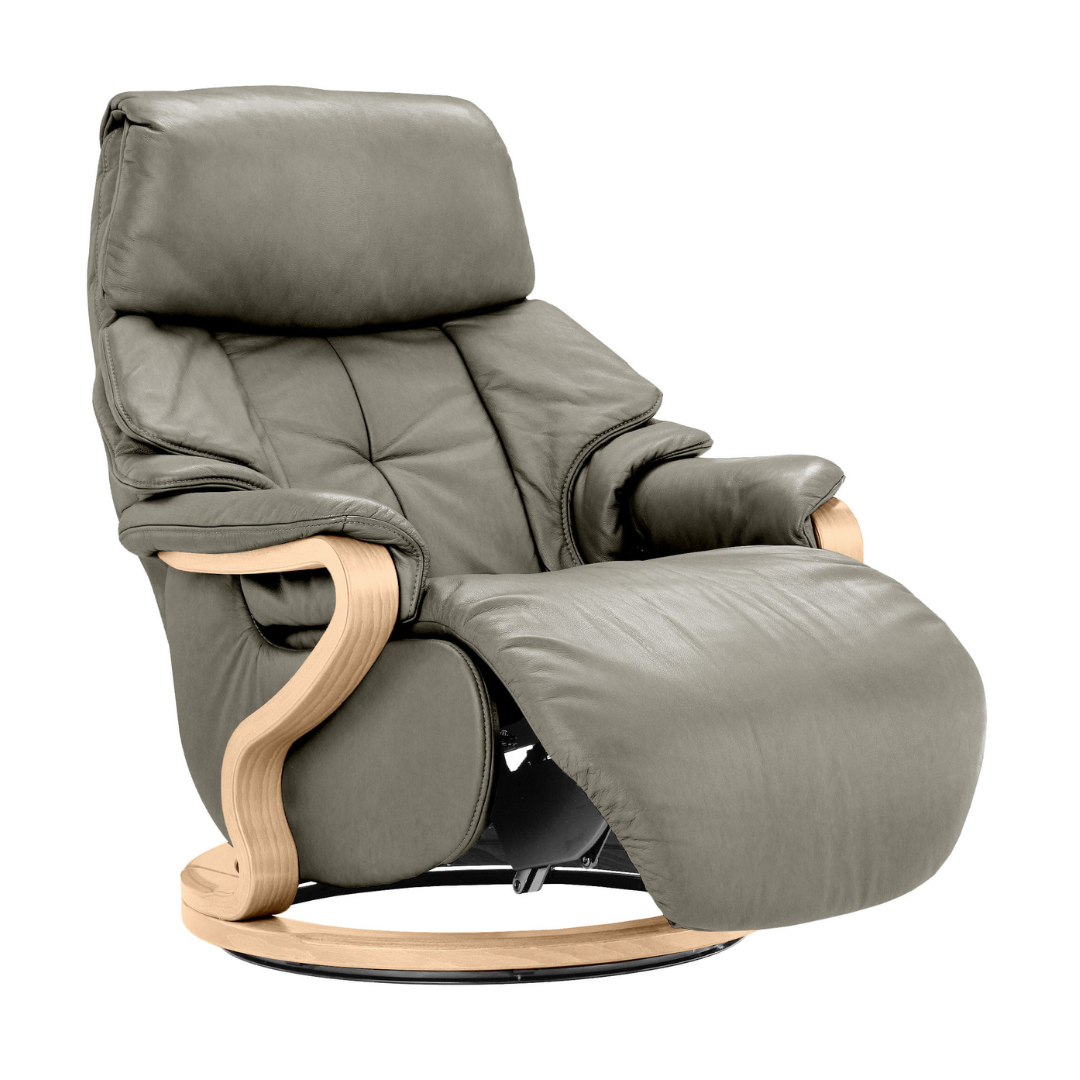 Chester Swivel Manual Recliner - Beech Natural Finish