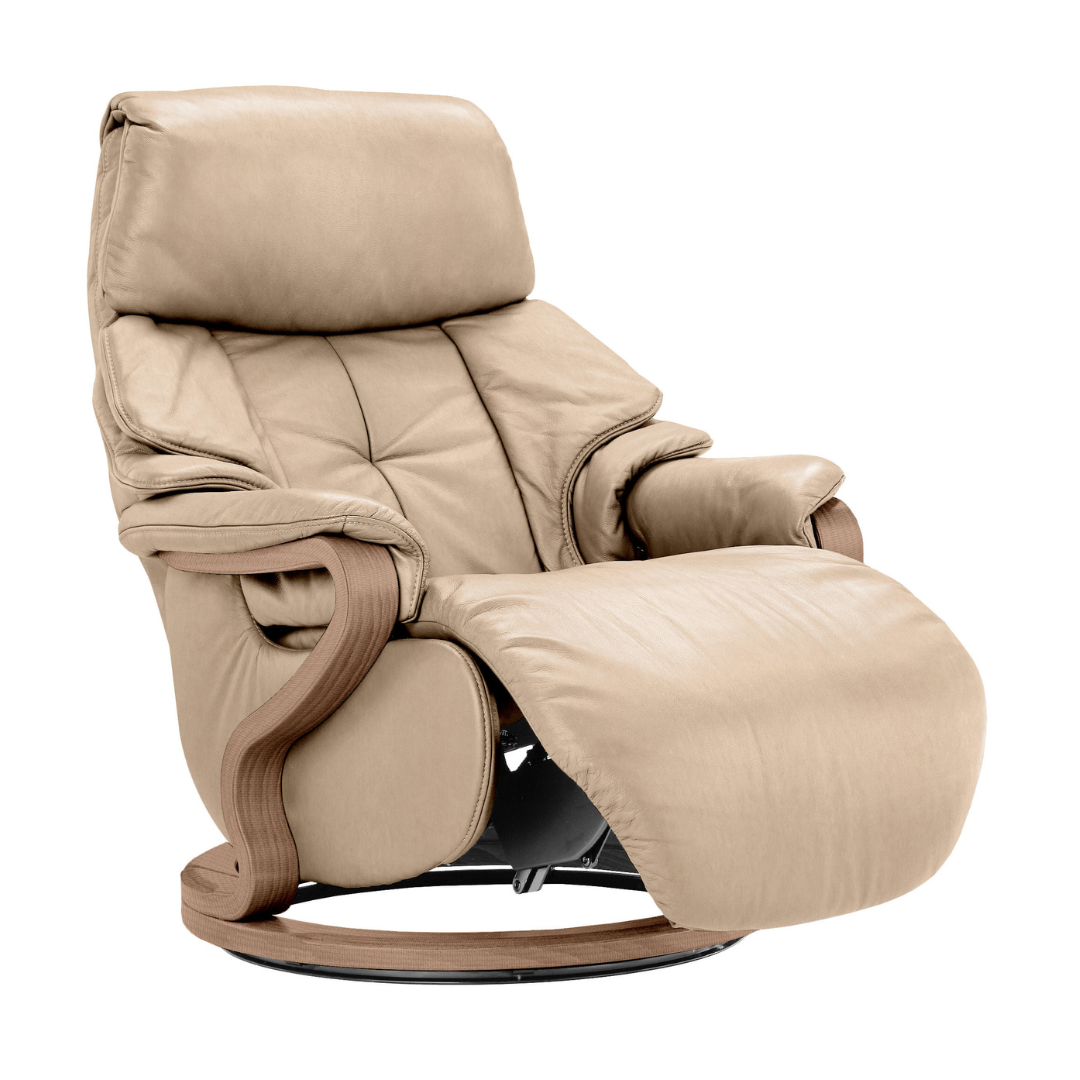 Chester Swivel Manual Recliner - Beech Shaded Finish