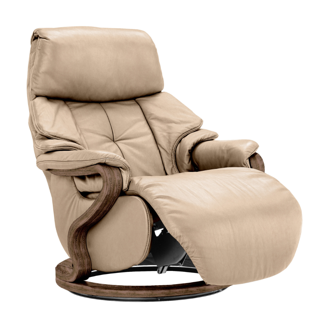 Chester Swivel Manual Recliner - Beech Walnut Finish