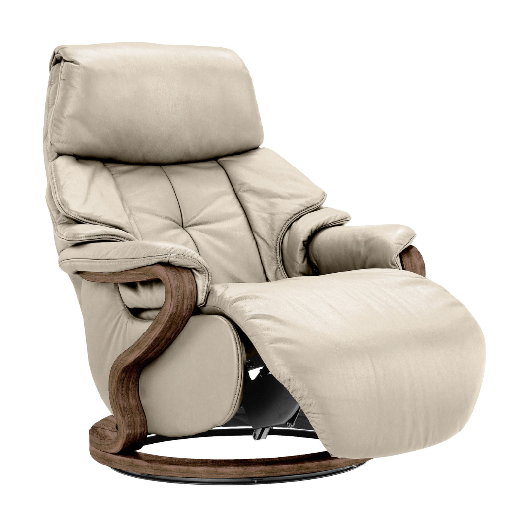 Chester Swivel Manual Recliner - Beech Walnut Finish