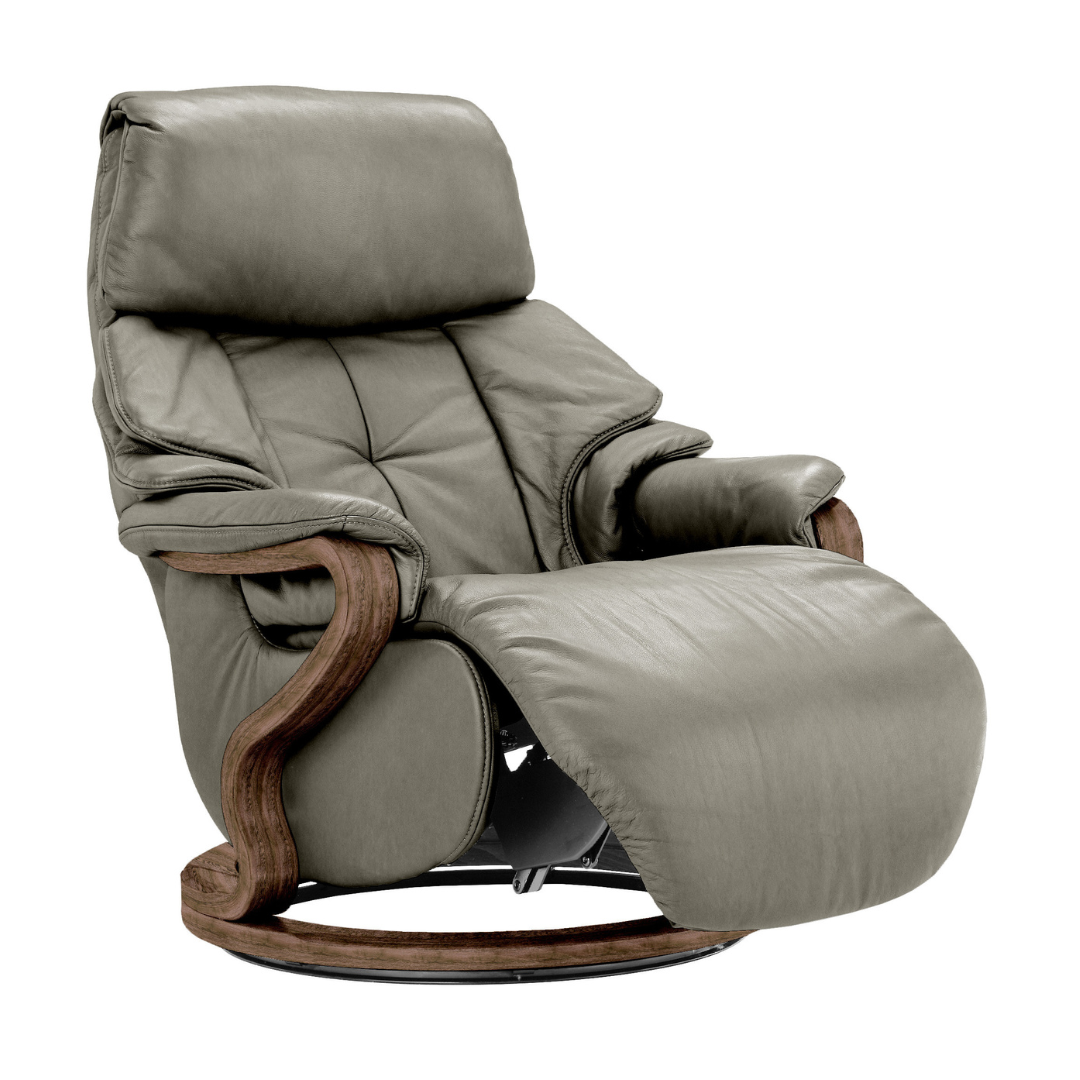 Chester Swivel Manual Recliner - Beech Walnut Finish