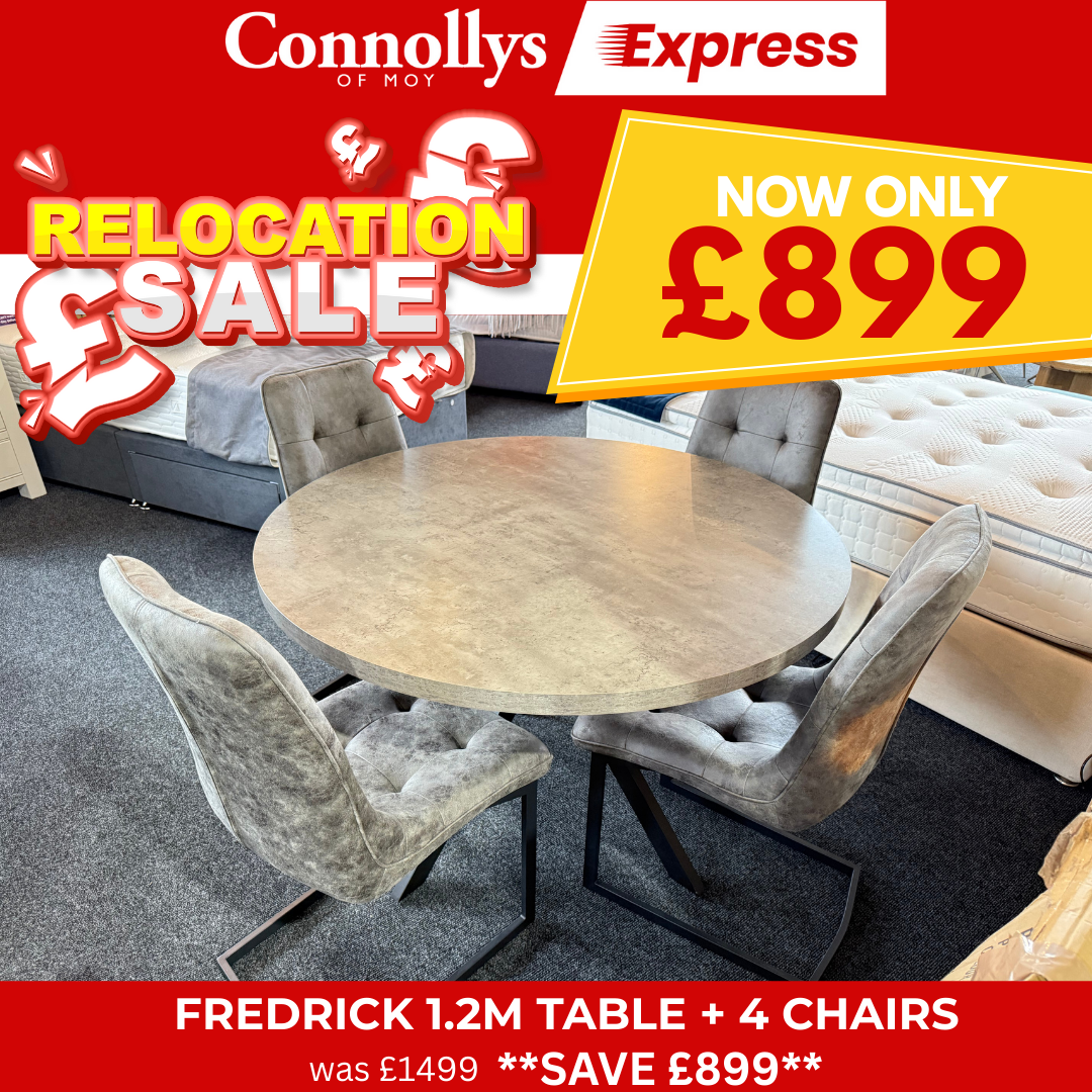 Fredrick 1.2m Table + 4 Chairs - Connollys Of Moy