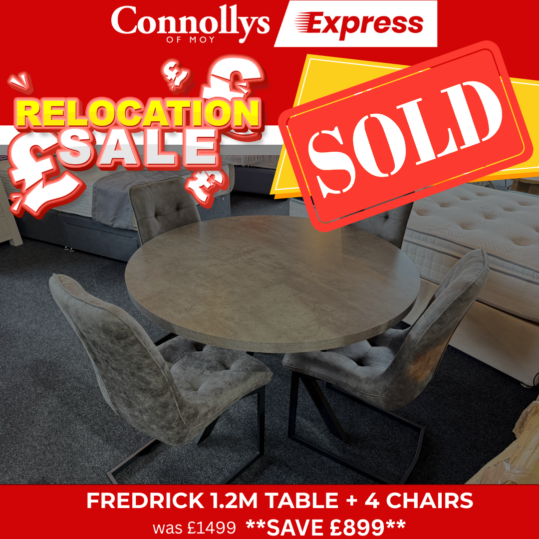 Fredrick 1.2m Table + 4 Chairs - Connollys Of Moy