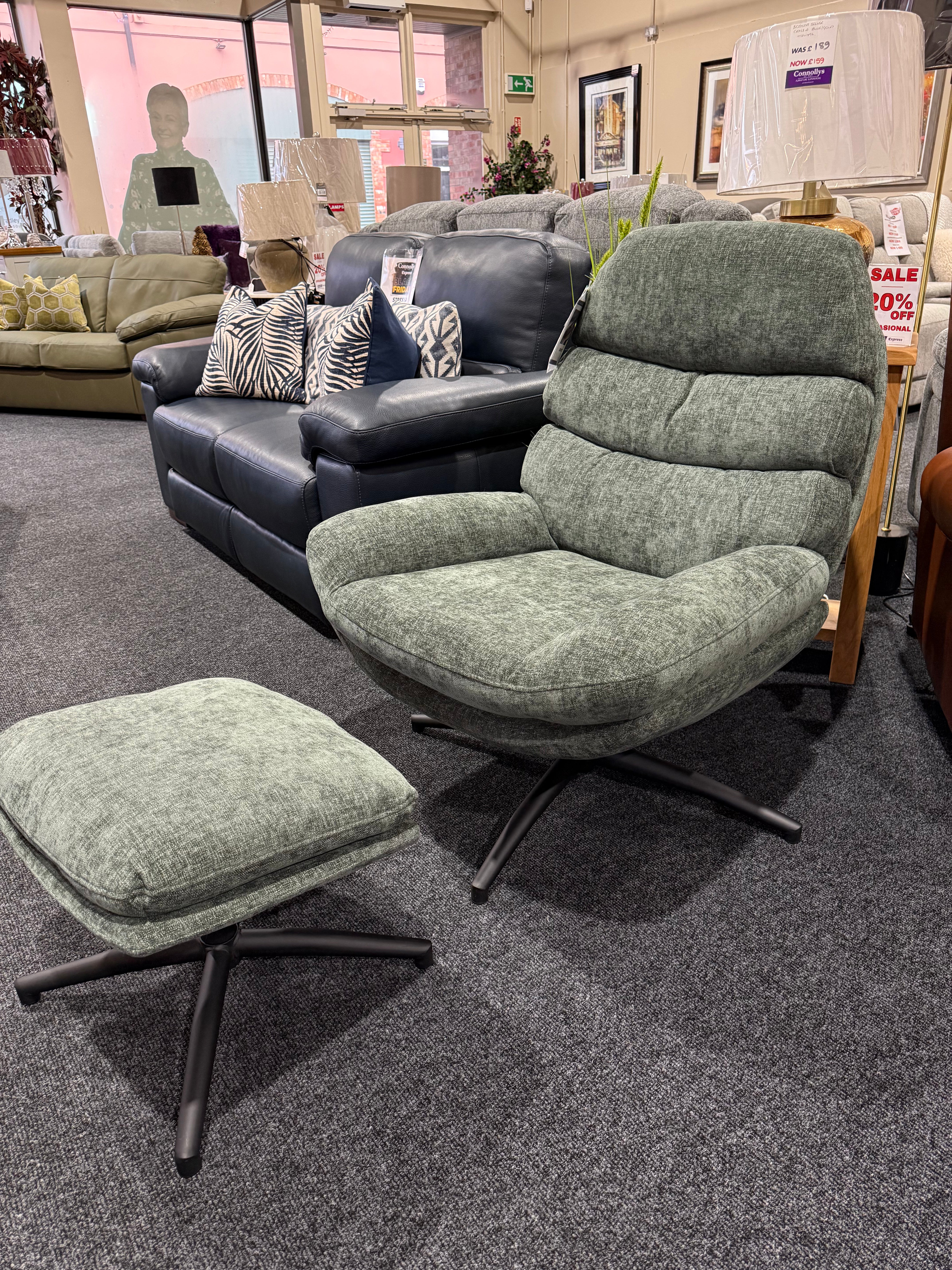 Clark Accent Chair + Footstool