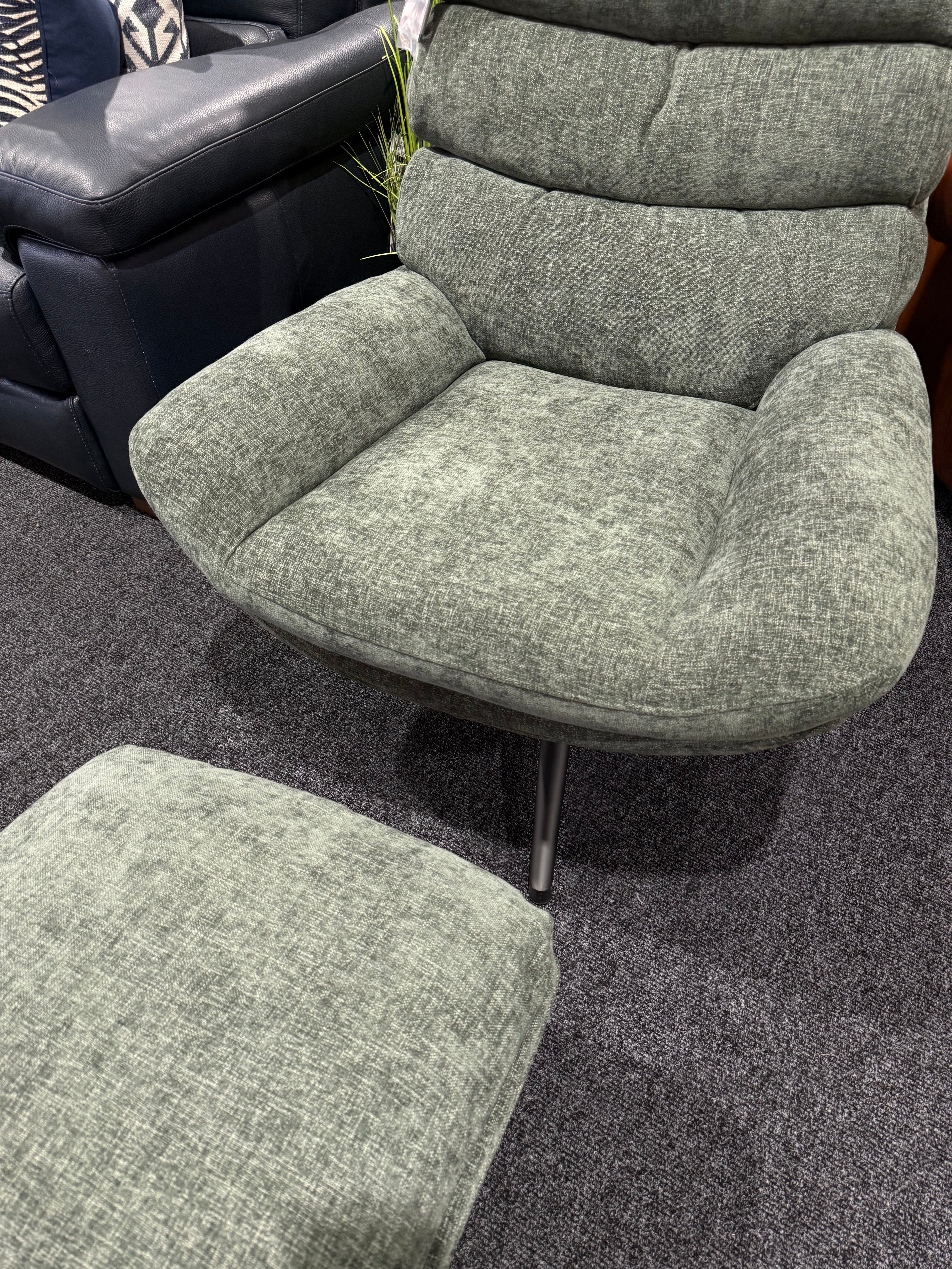Clark Accent Chair + Footstool