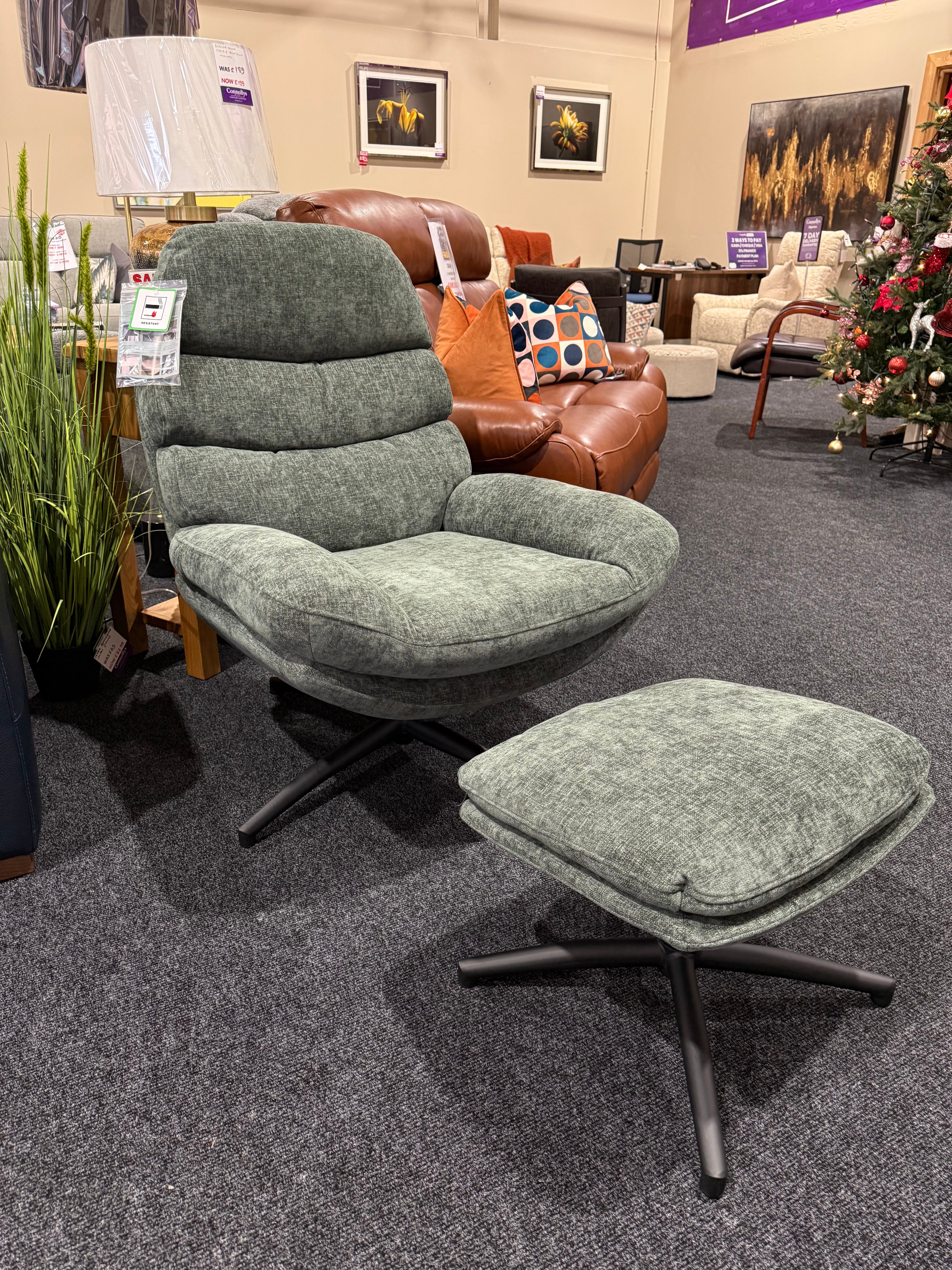 Clark Accent Chair + Footstool