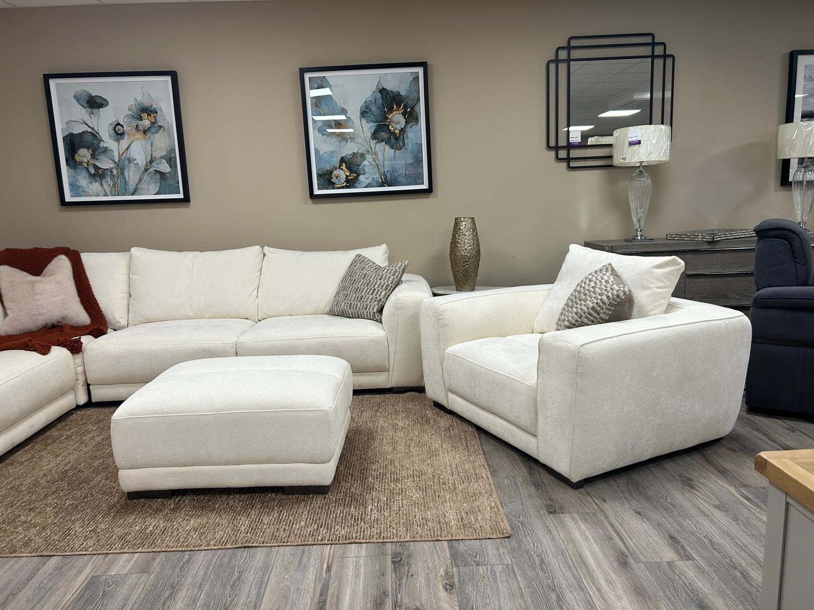 NAPIER CORNER + CHAIR + FOOTSTOOL