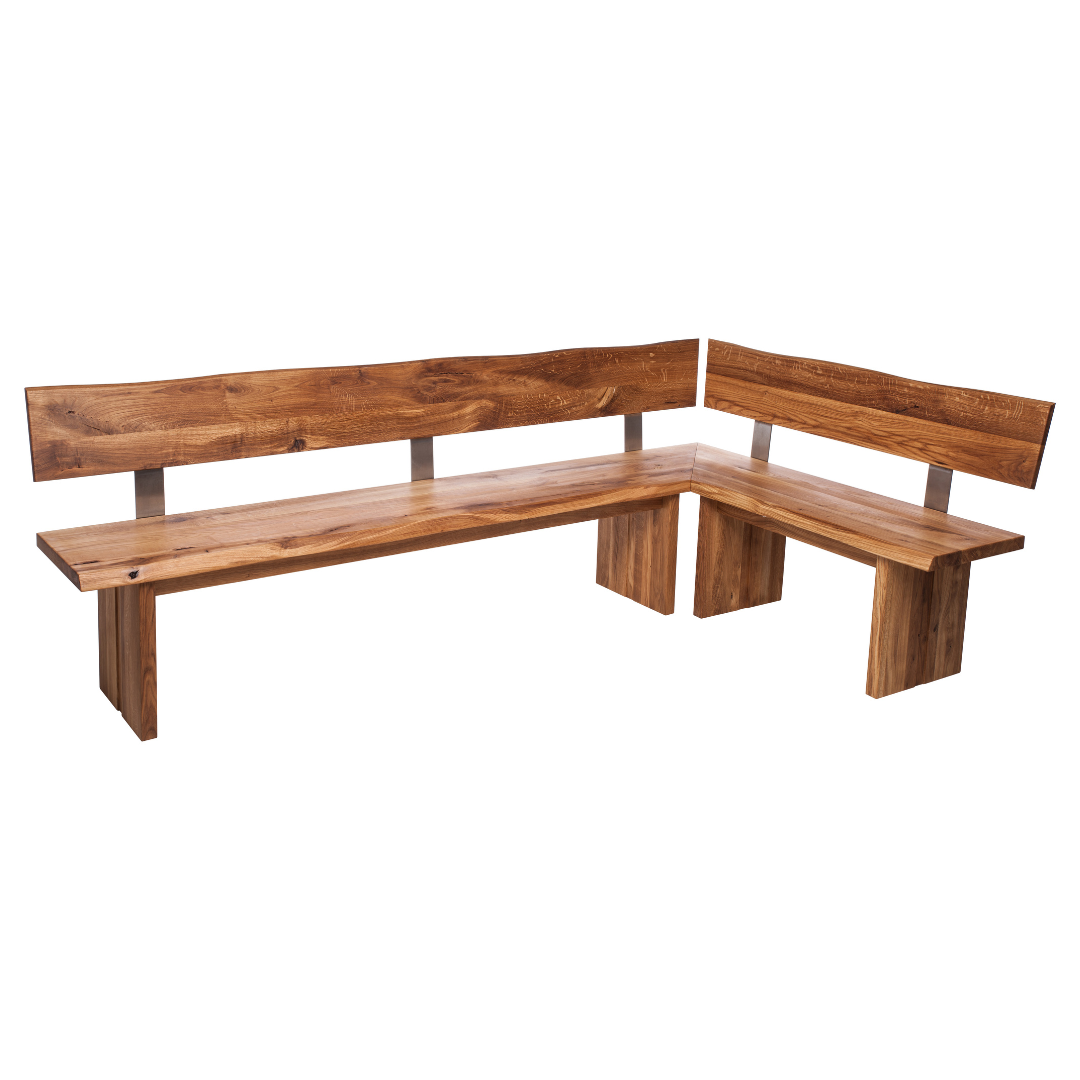 Fargo Oiled Oak Corner Bench with Back (E) - Wood
