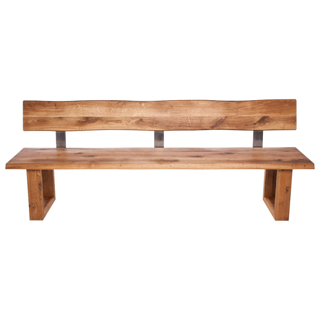 Fargo Oiled Oak Bench with Back (F) - Wood