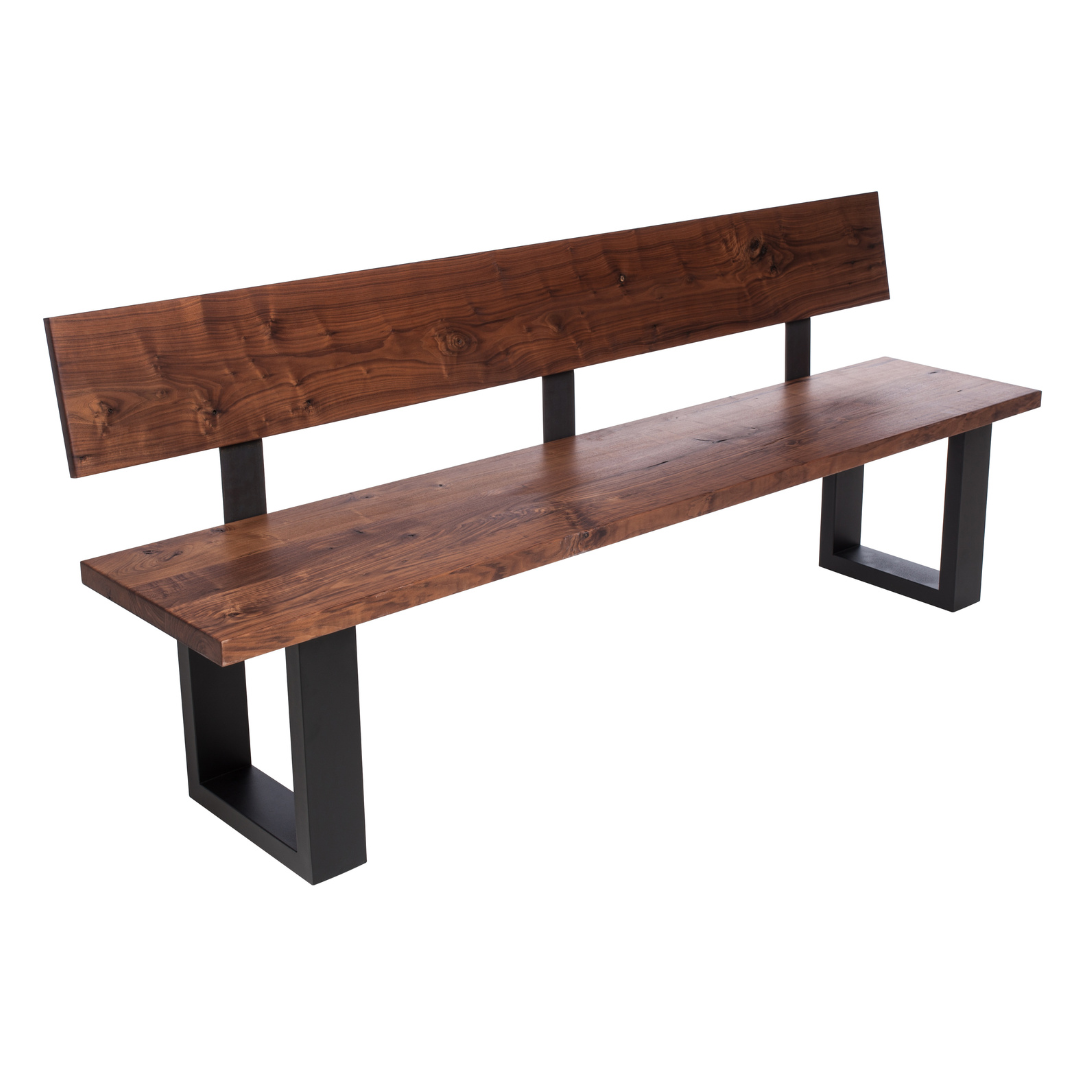 Fargo Walnut Bench with Back (A) - Anthracite