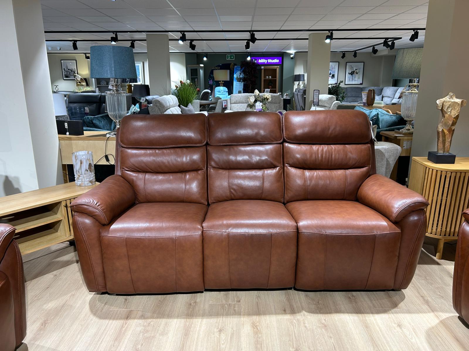 Ashford 3+2 Suite, Full Leather Electric Recliner with Headtilt
