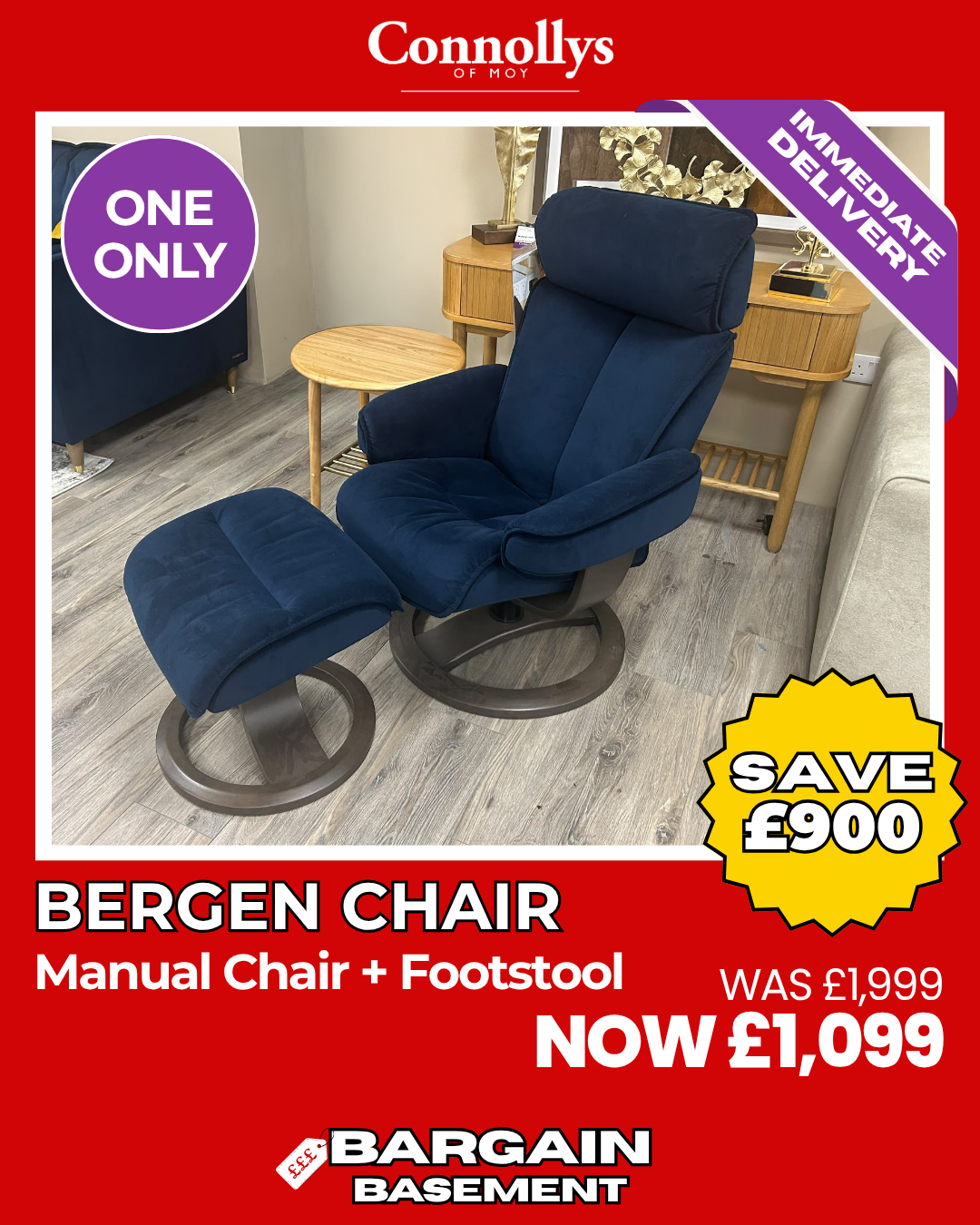 Bergen Chair + Footstool