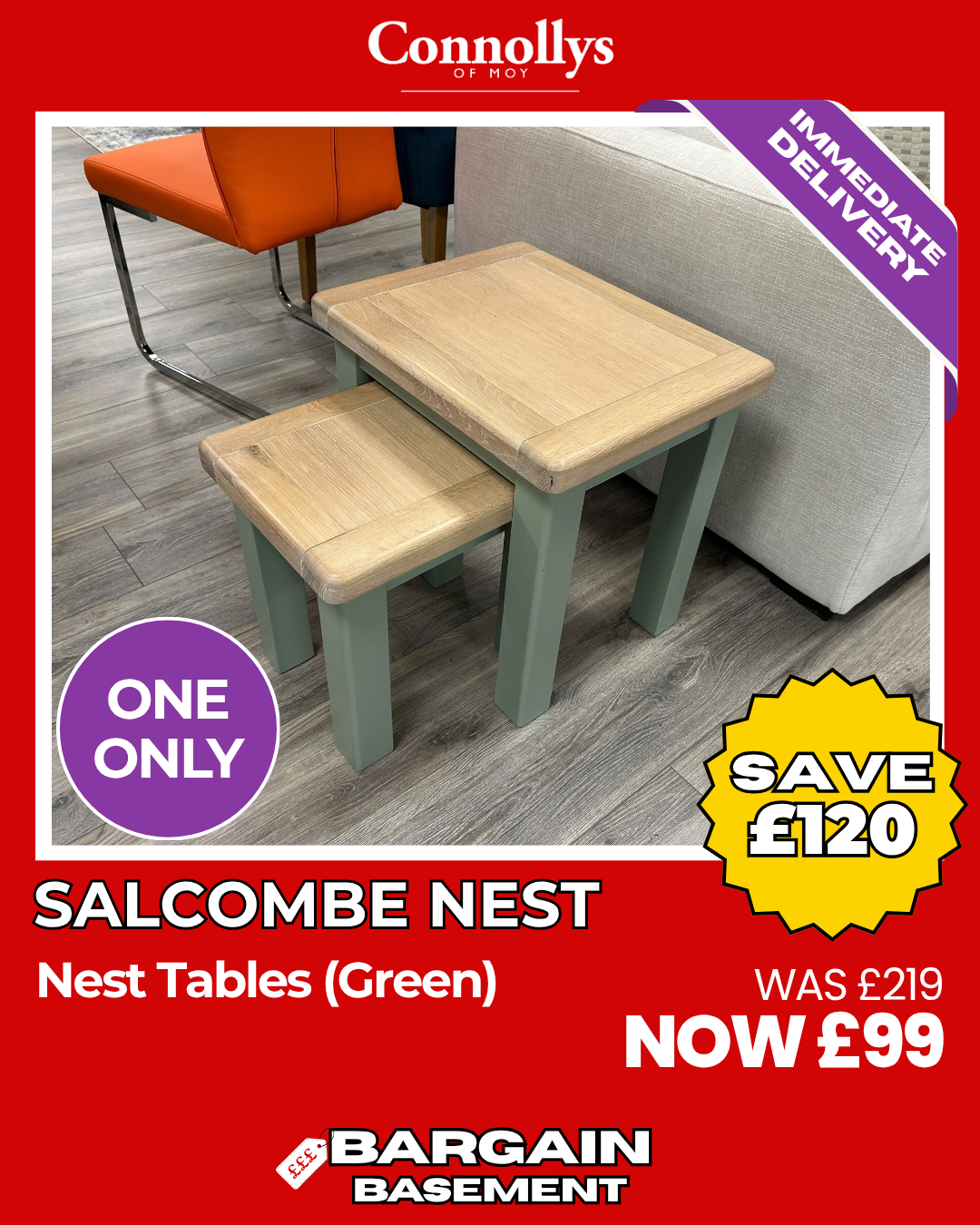 Salcombe Nest of Tables - Green