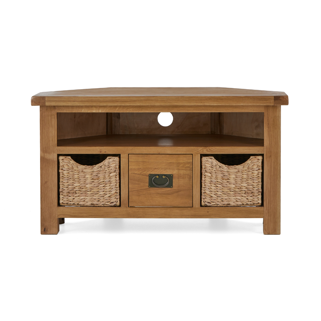 Salisbury Corner TV Unit with Baskets