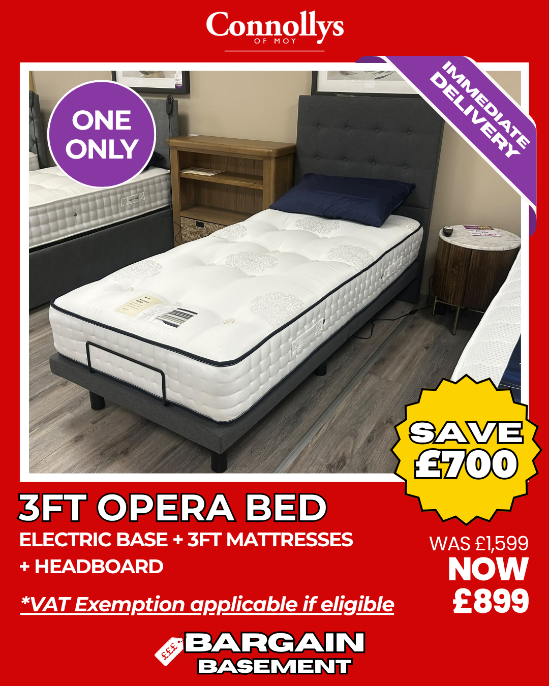3ft Opera Bed Set